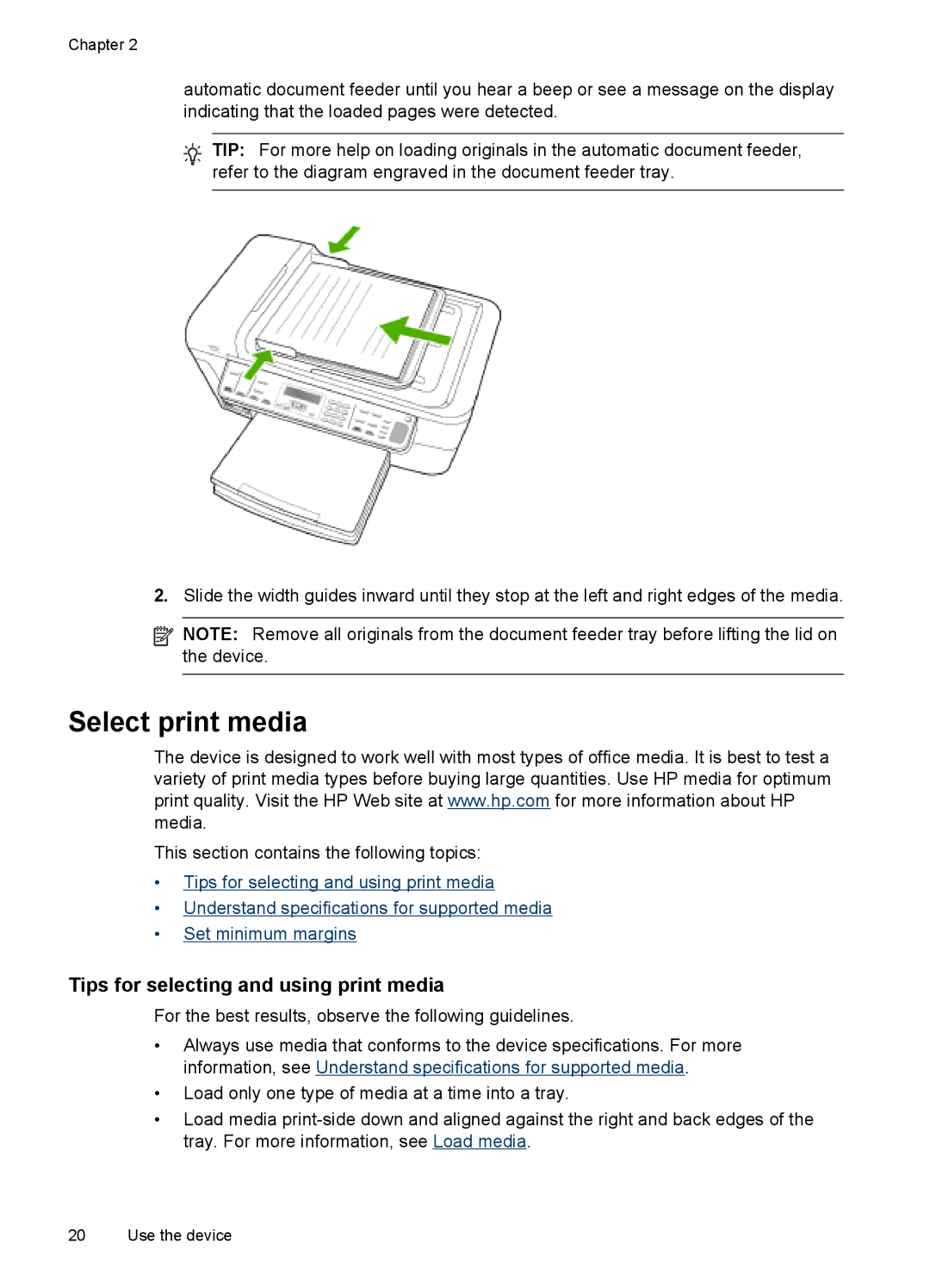 HP J6400 manual Select print media, Tips for selecting and using print media 