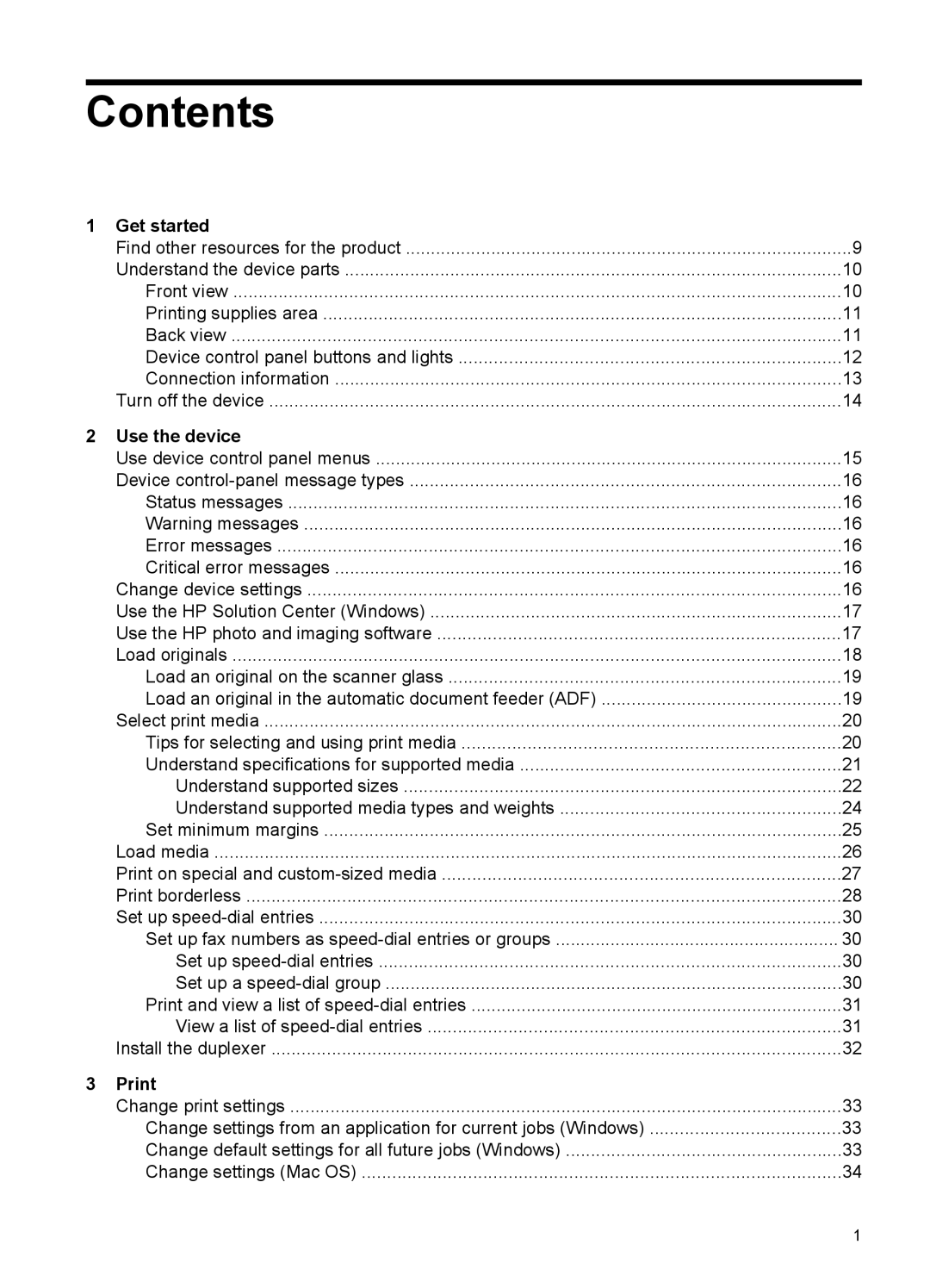 HP J6400 manual Contents 