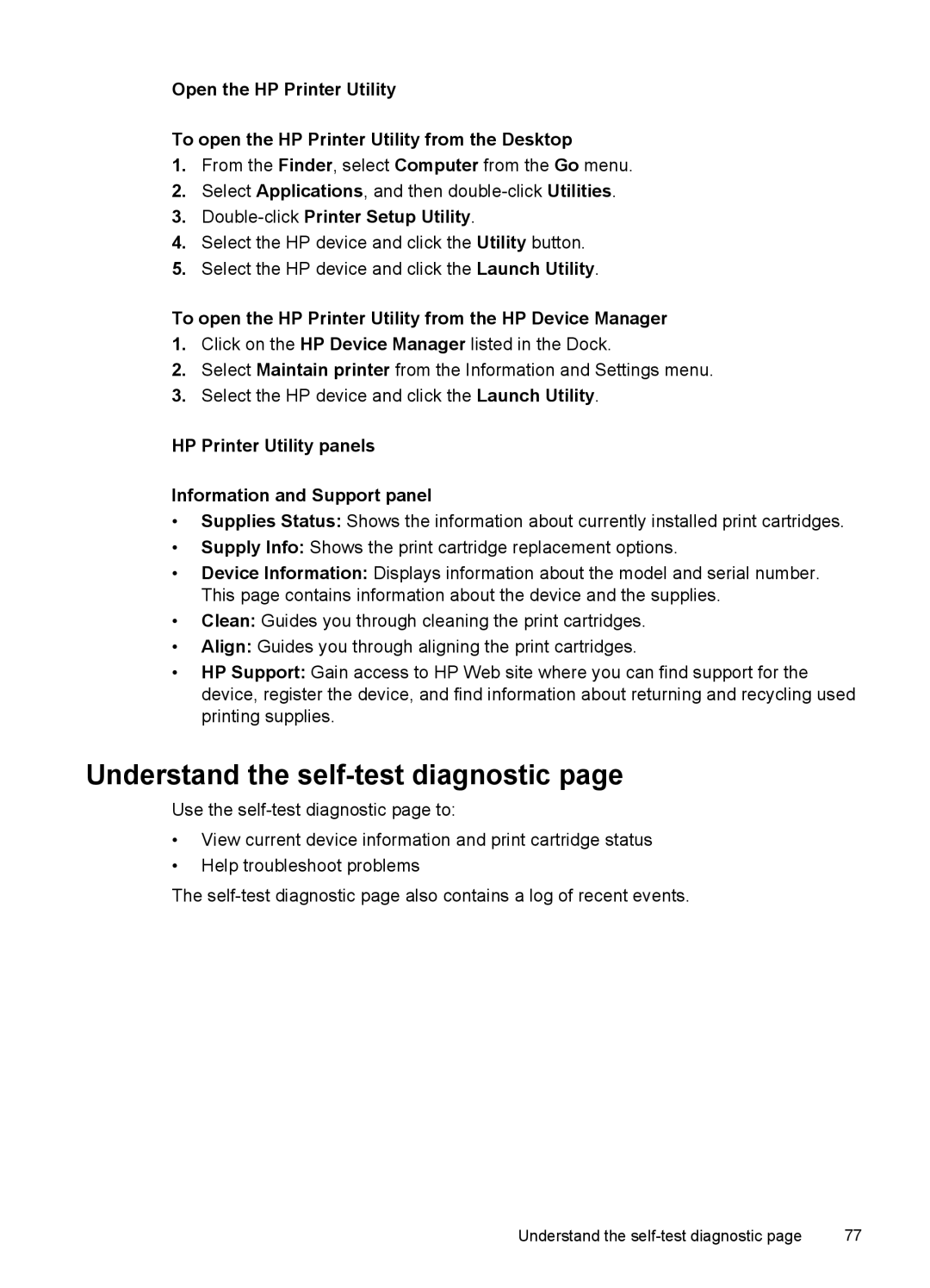 HP J6400 manual Understand the self-test diagnostic, Double-clickPrinter Setup Utility 