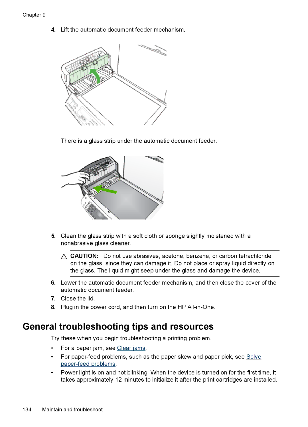 HP J6400 manual General troubleshooting tips and resources 