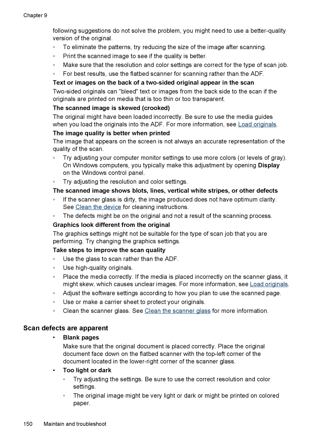 HP J6400 manual Scan defects are apparent 