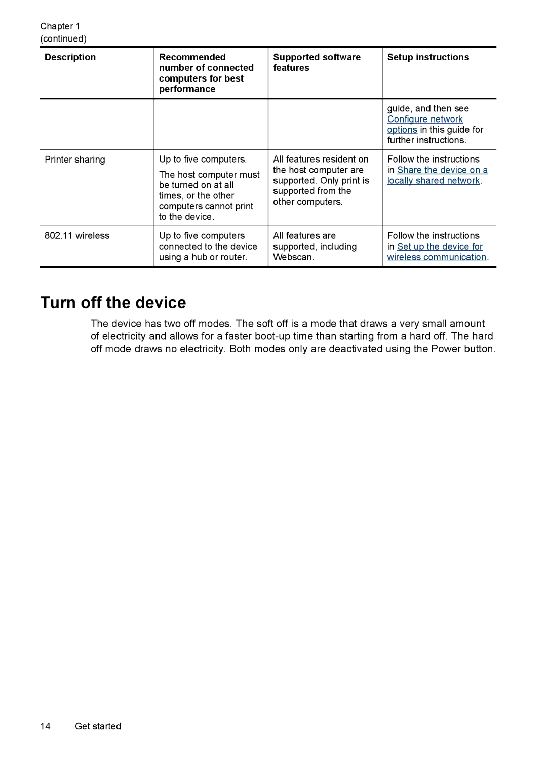 HP J6400 manual Turn off the device, Further instructions 