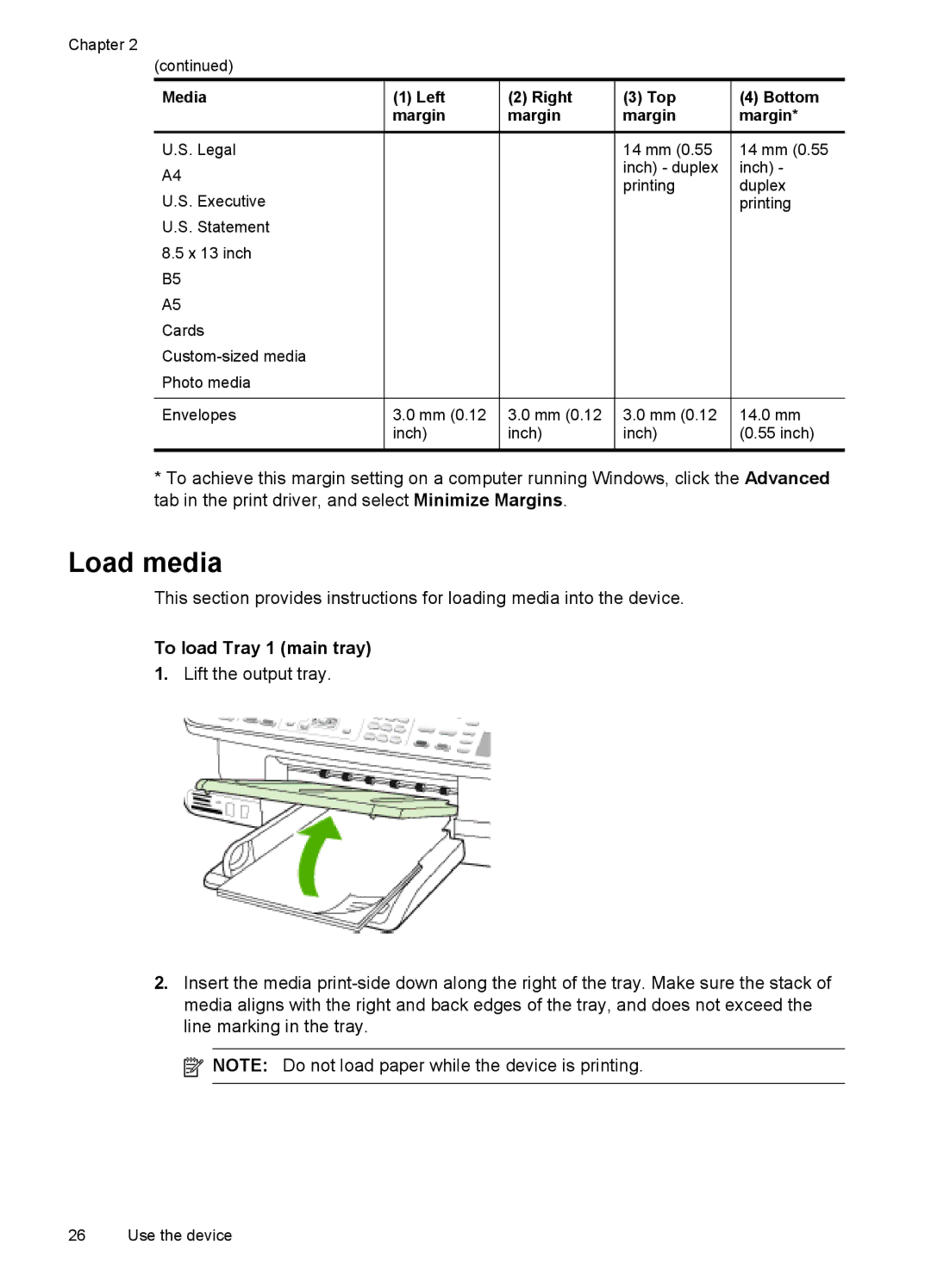 HP J6400 manual Load media, To load Tray 1 main tray 