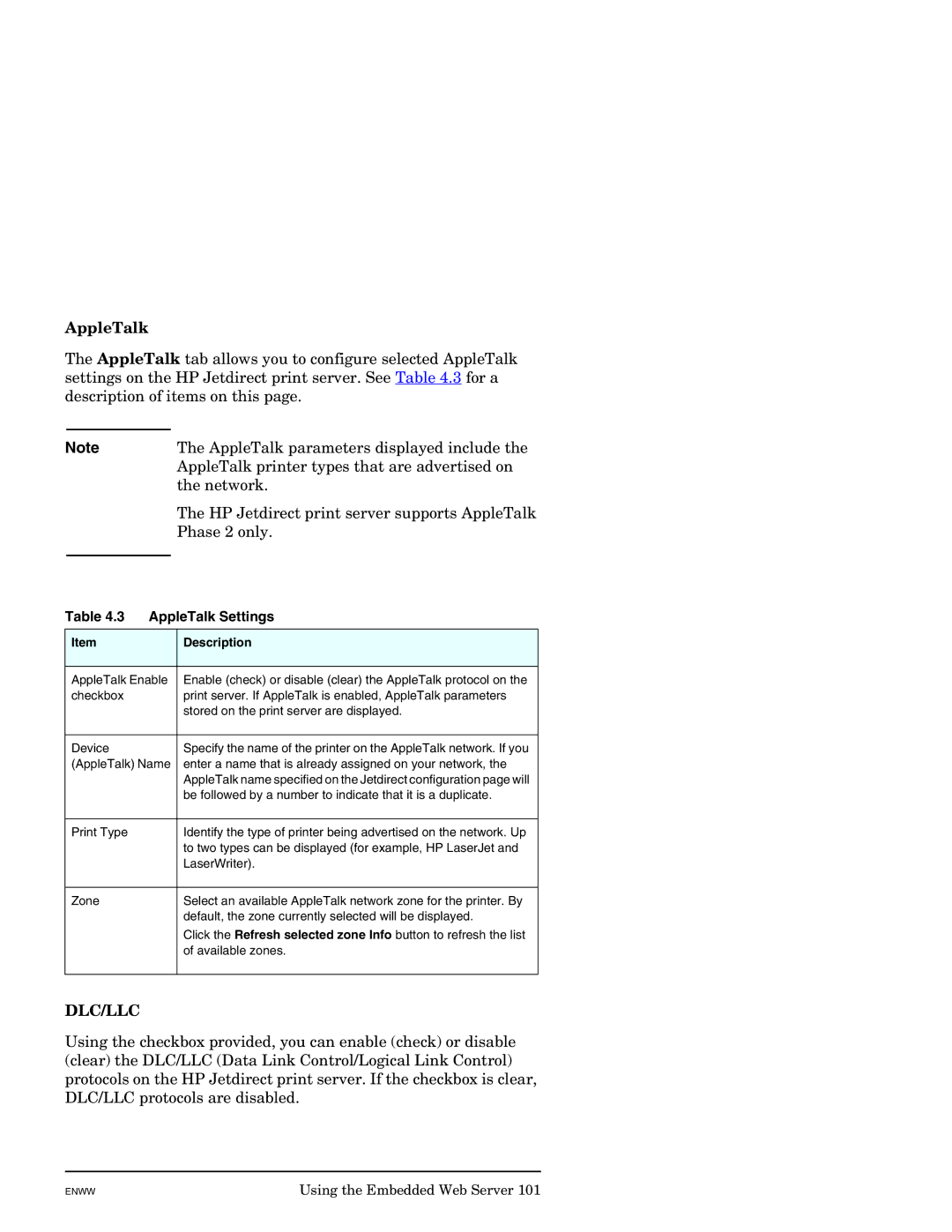 HP J7949E manual AppleTalk Settings, Be followed by a number to indicate that it is a duplicate, Available zones 