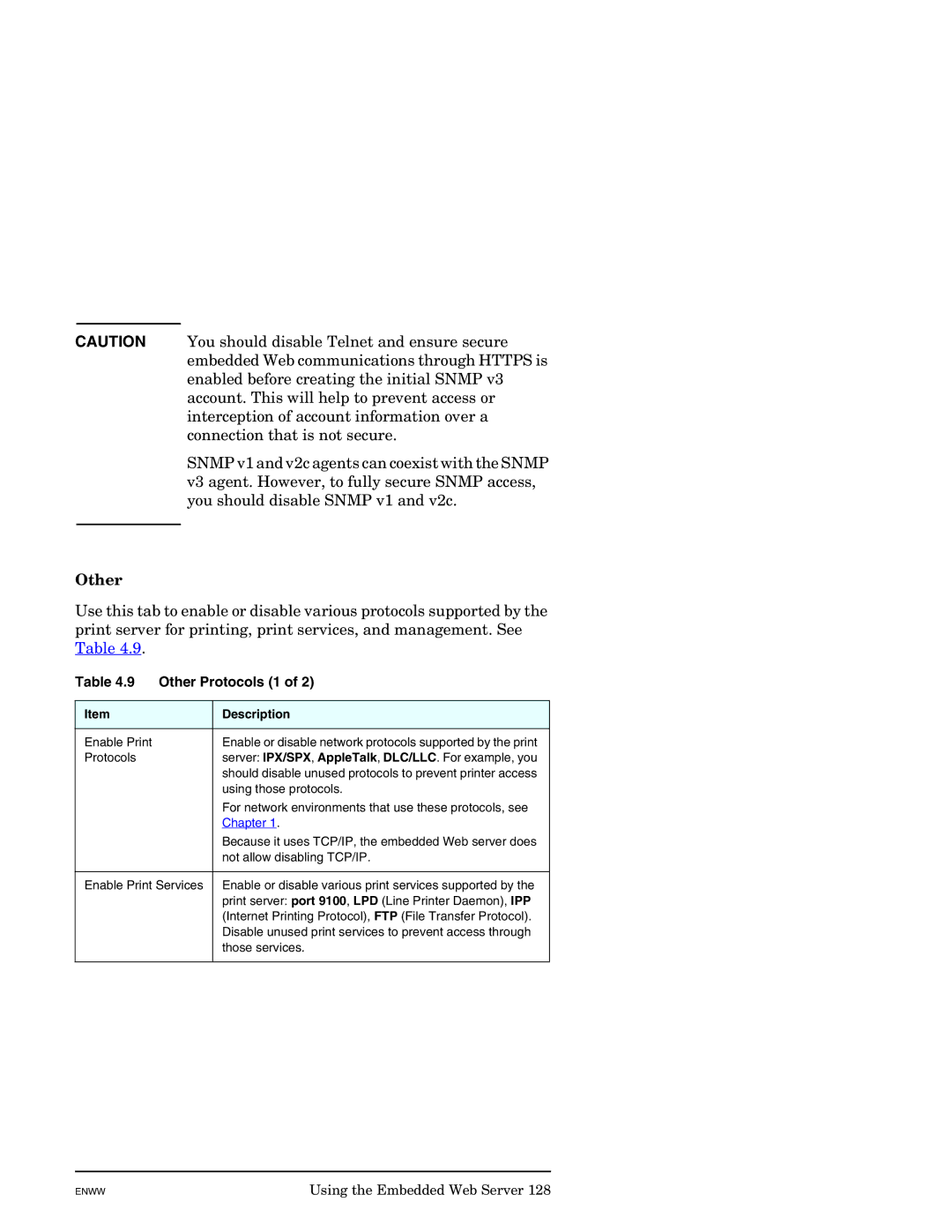 HP J7949E manual Other Protocols 1 