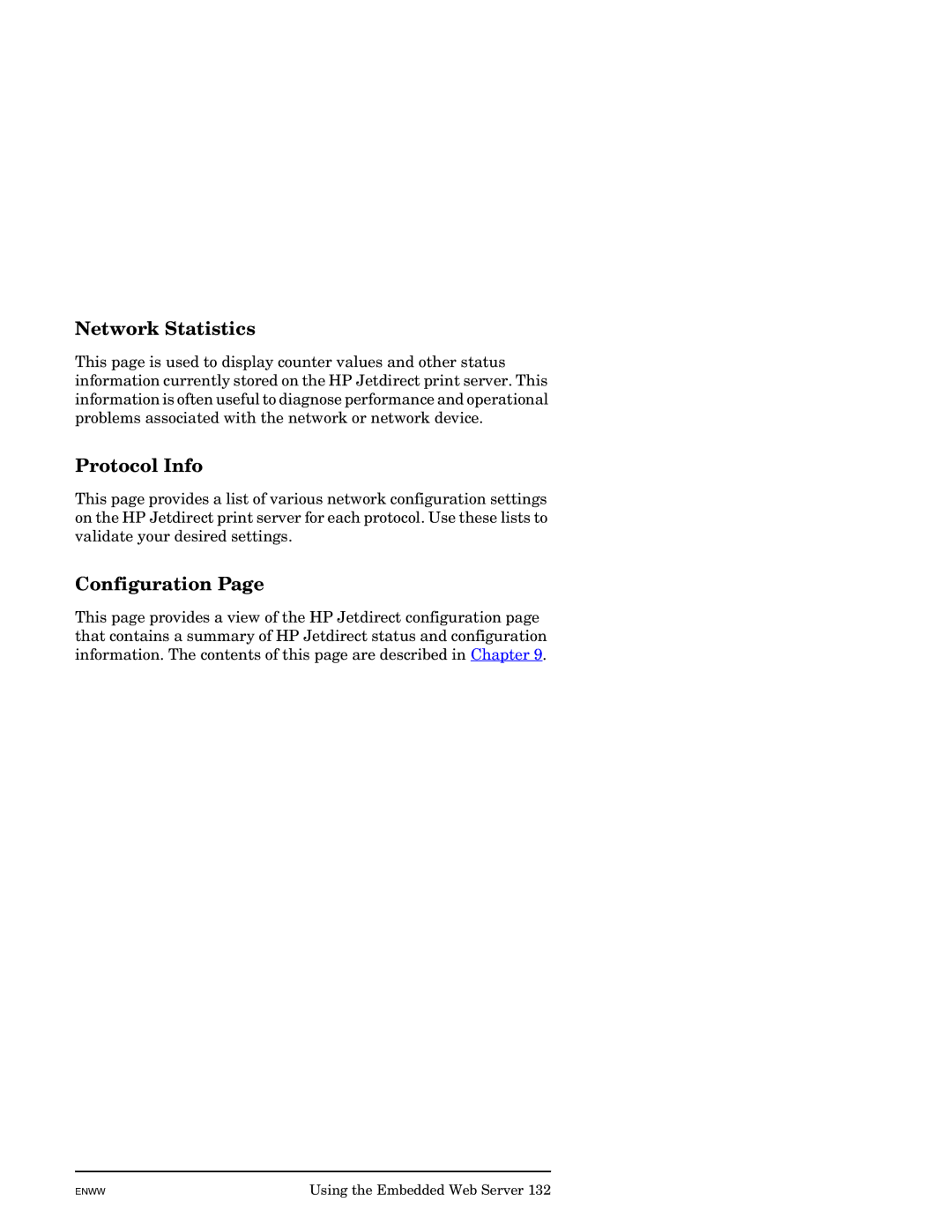 HP J7949E manual Network Statistics, Protocol Info, Configuration 