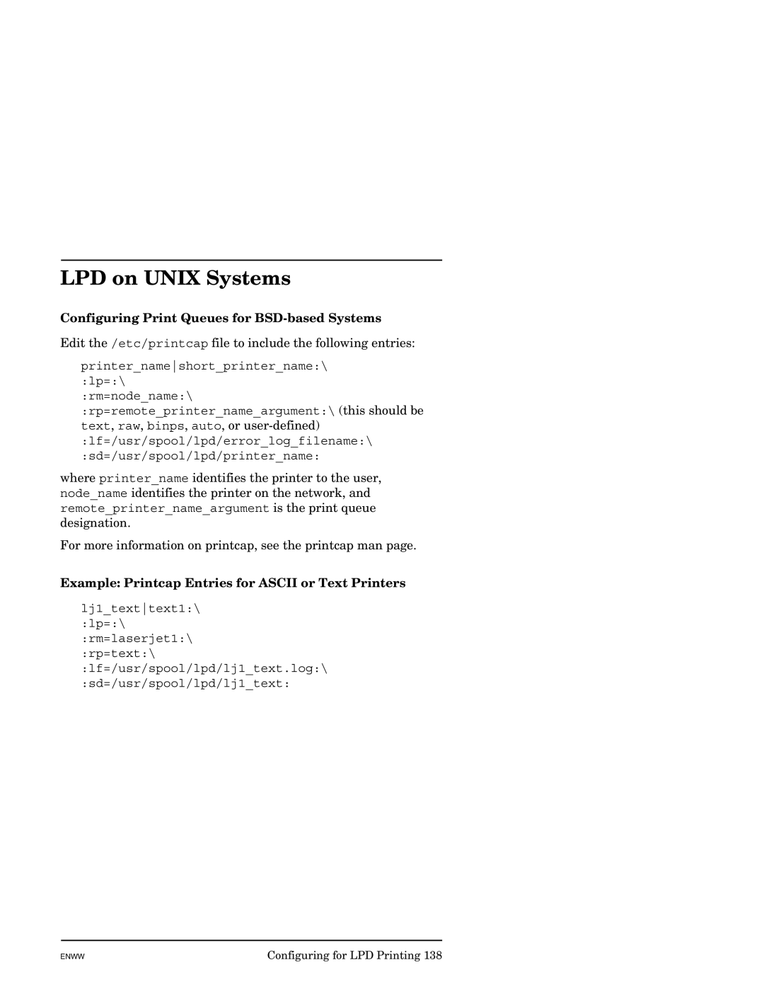 HP J7949E manual LPD on Unix Systems, Configuring Print Queues for BSD-based Systems 