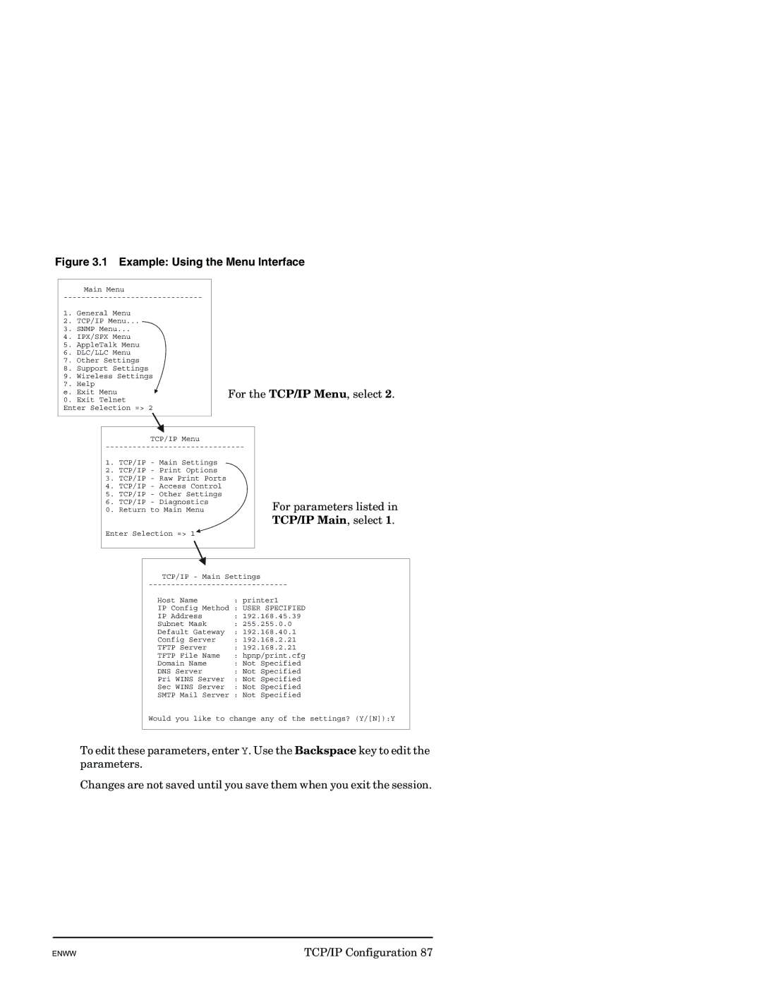 HP J7949E manual Example Using the Menu Interface 