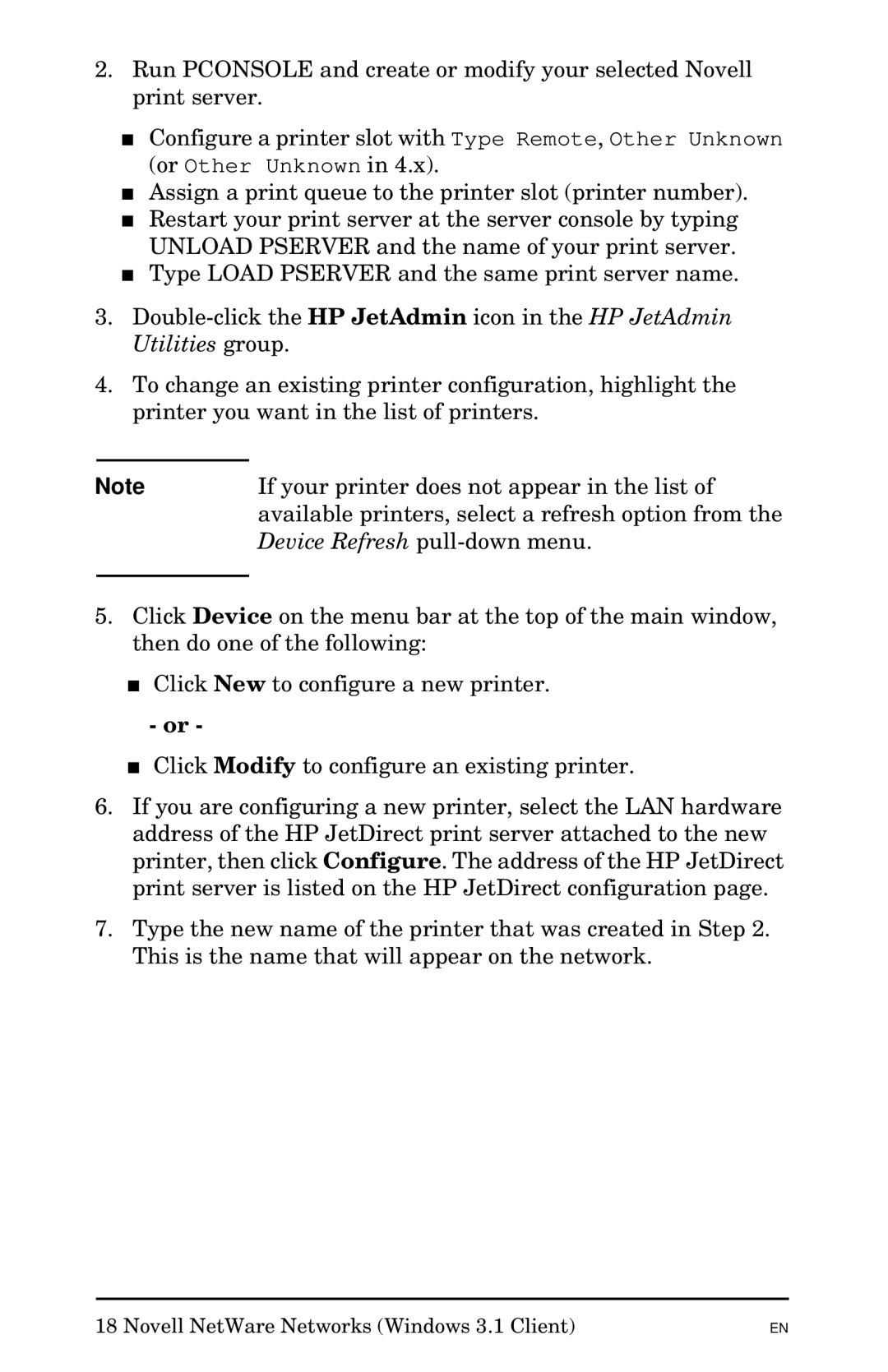 HP Jetadmin Software for OS/2 manual Or Other Unknown 