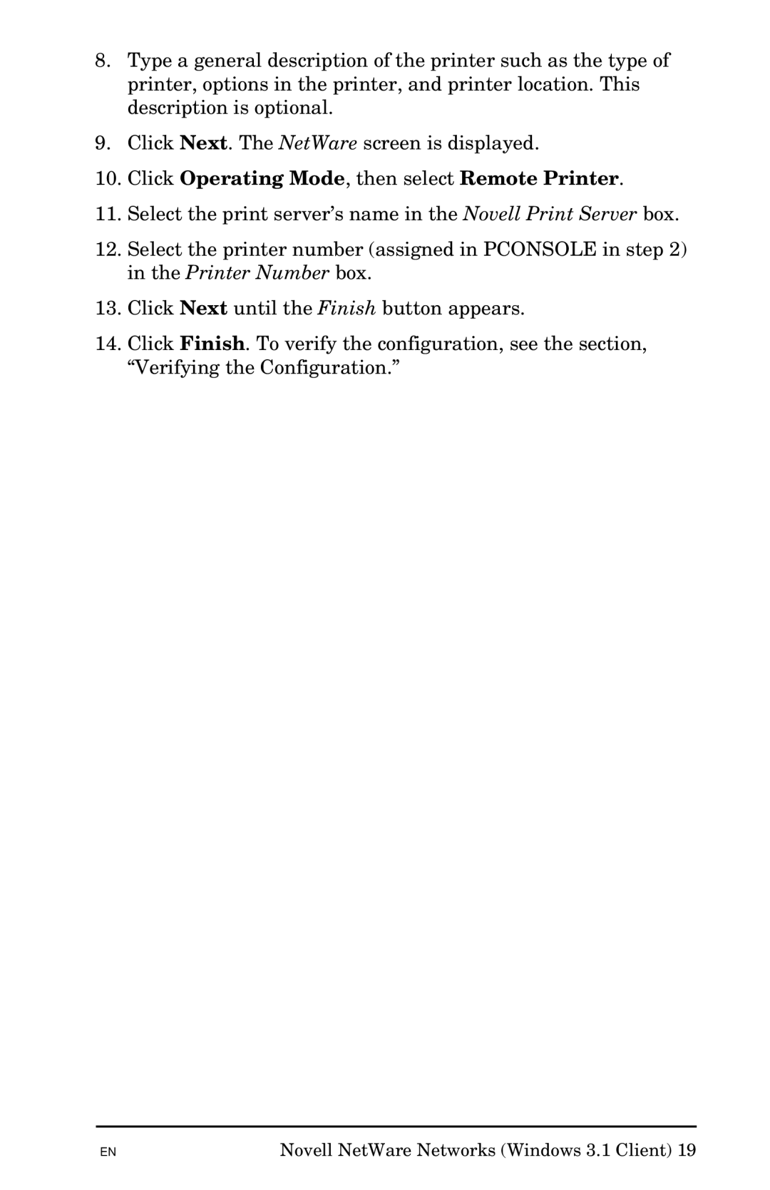 HP Jetadmin Software for OS/2 manual Click Operating Mode, then select Remote Printer 