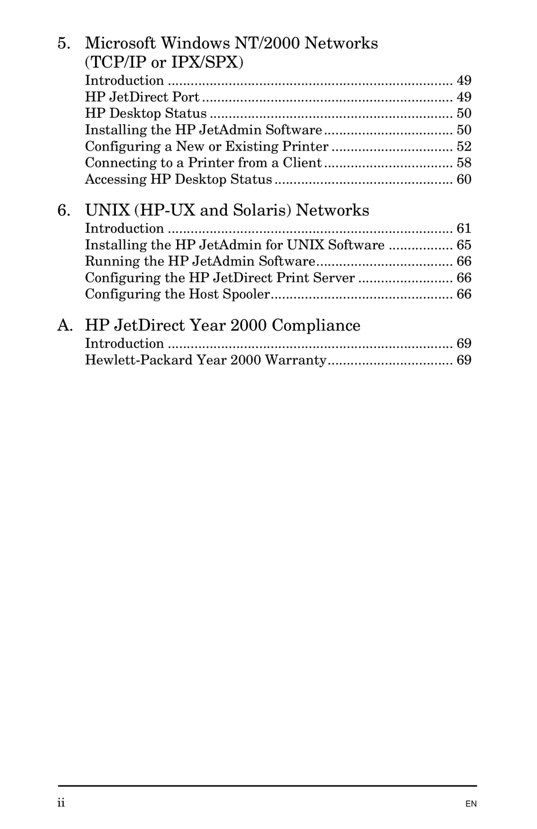 HP Jetadmin Software for OS/2 manual HP JetDirect Year 2000 Compliance 