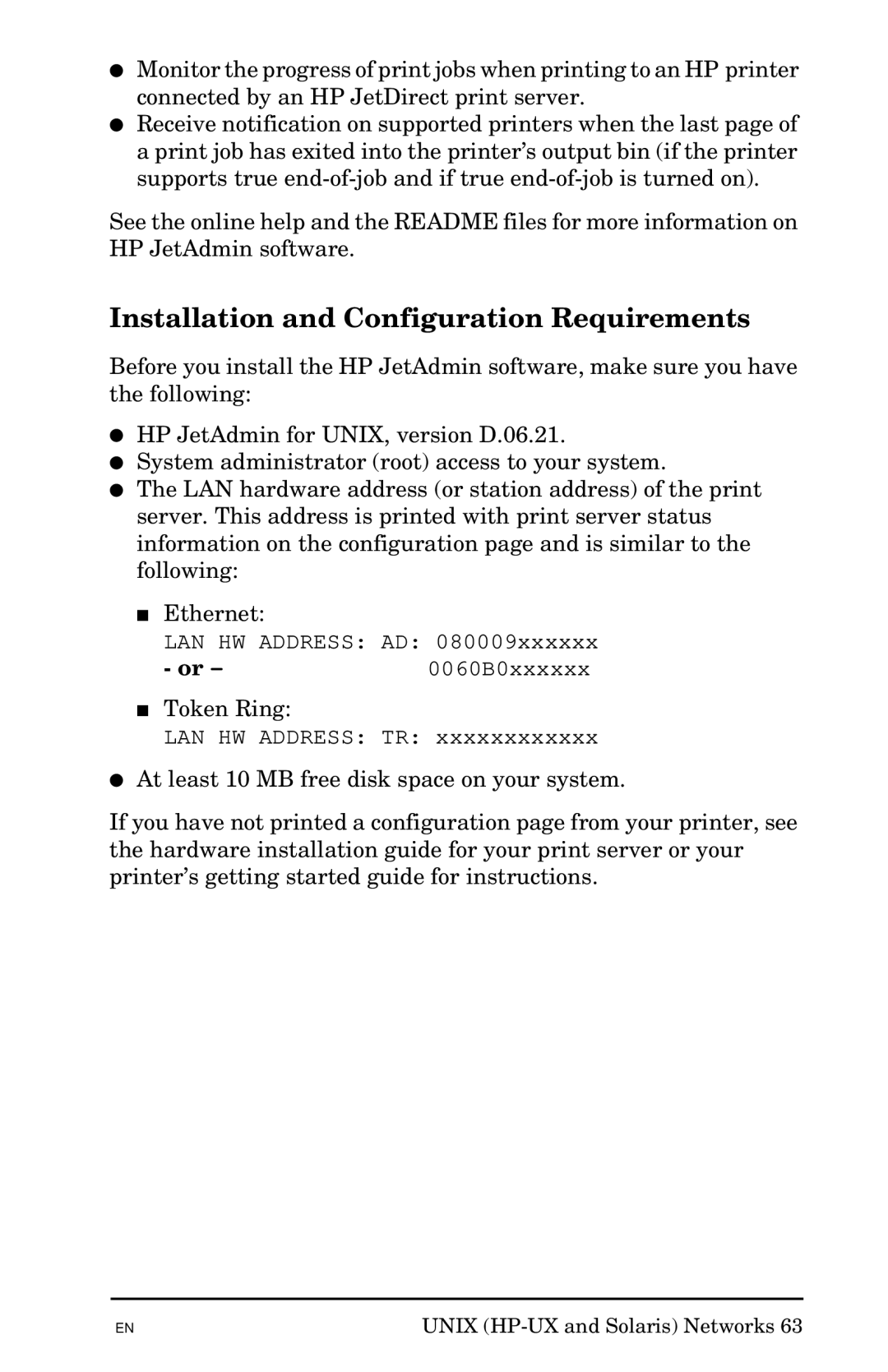 HP Jetadmin Software for OS/2 manual Installation and Configuration Requirements 