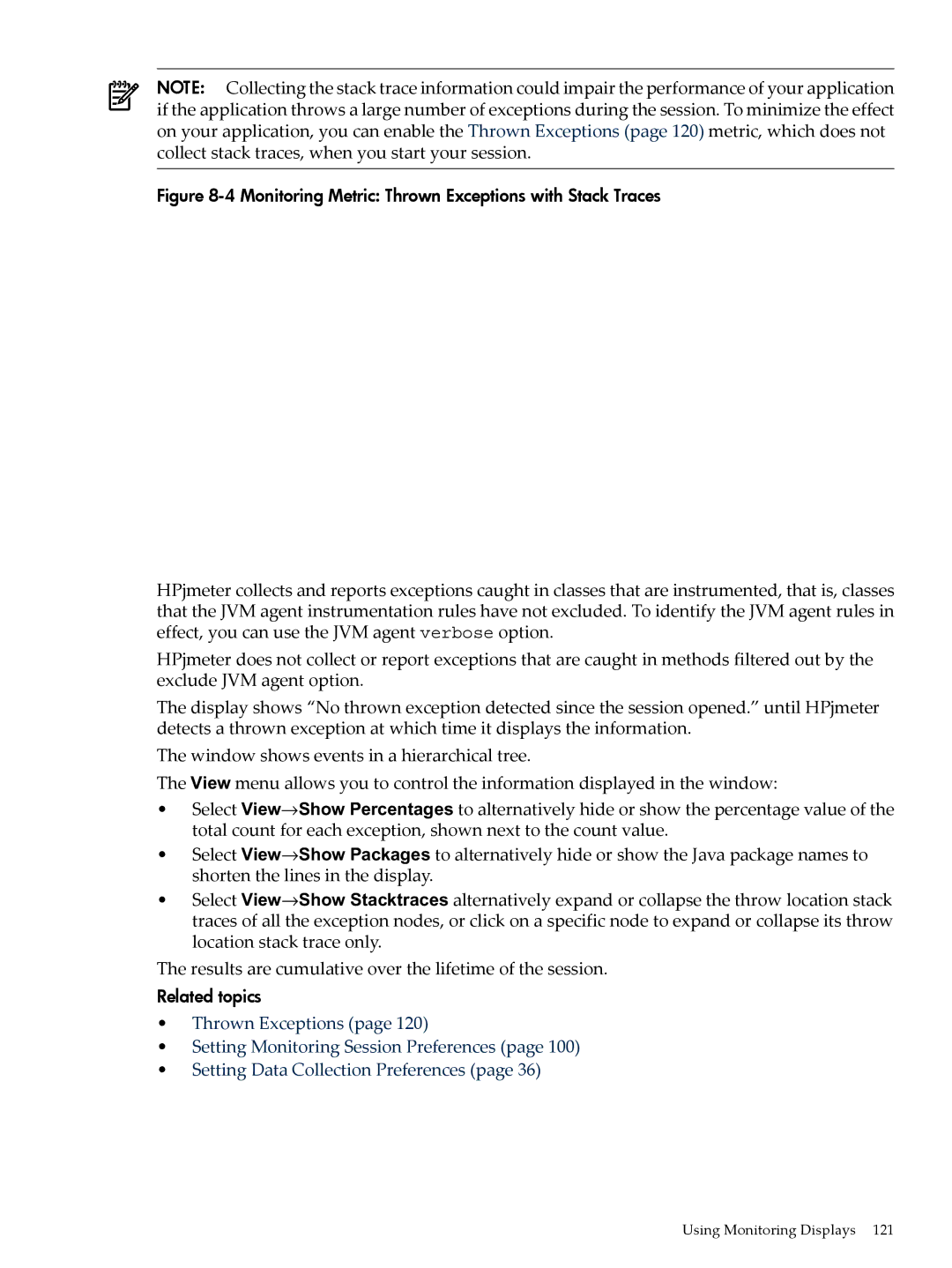 HP jmeter Software for -UX manual Monitoring Metric Thrown Exceptions with Stack Traces 