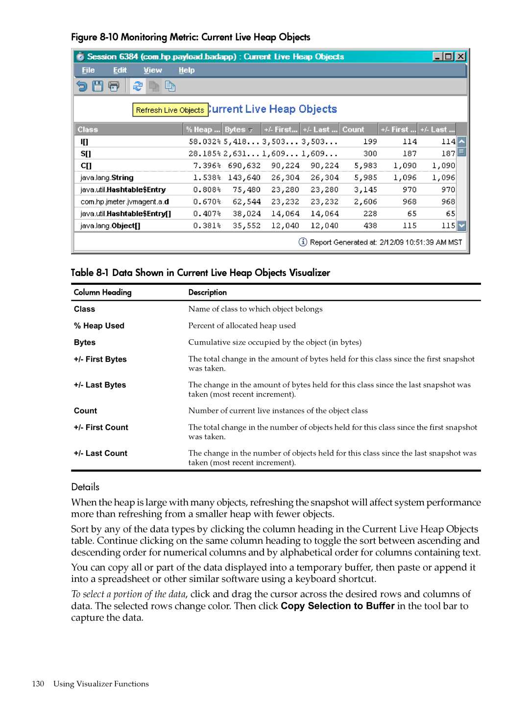 HP jmeter Software for -UX manual Name of class to which object belongs 