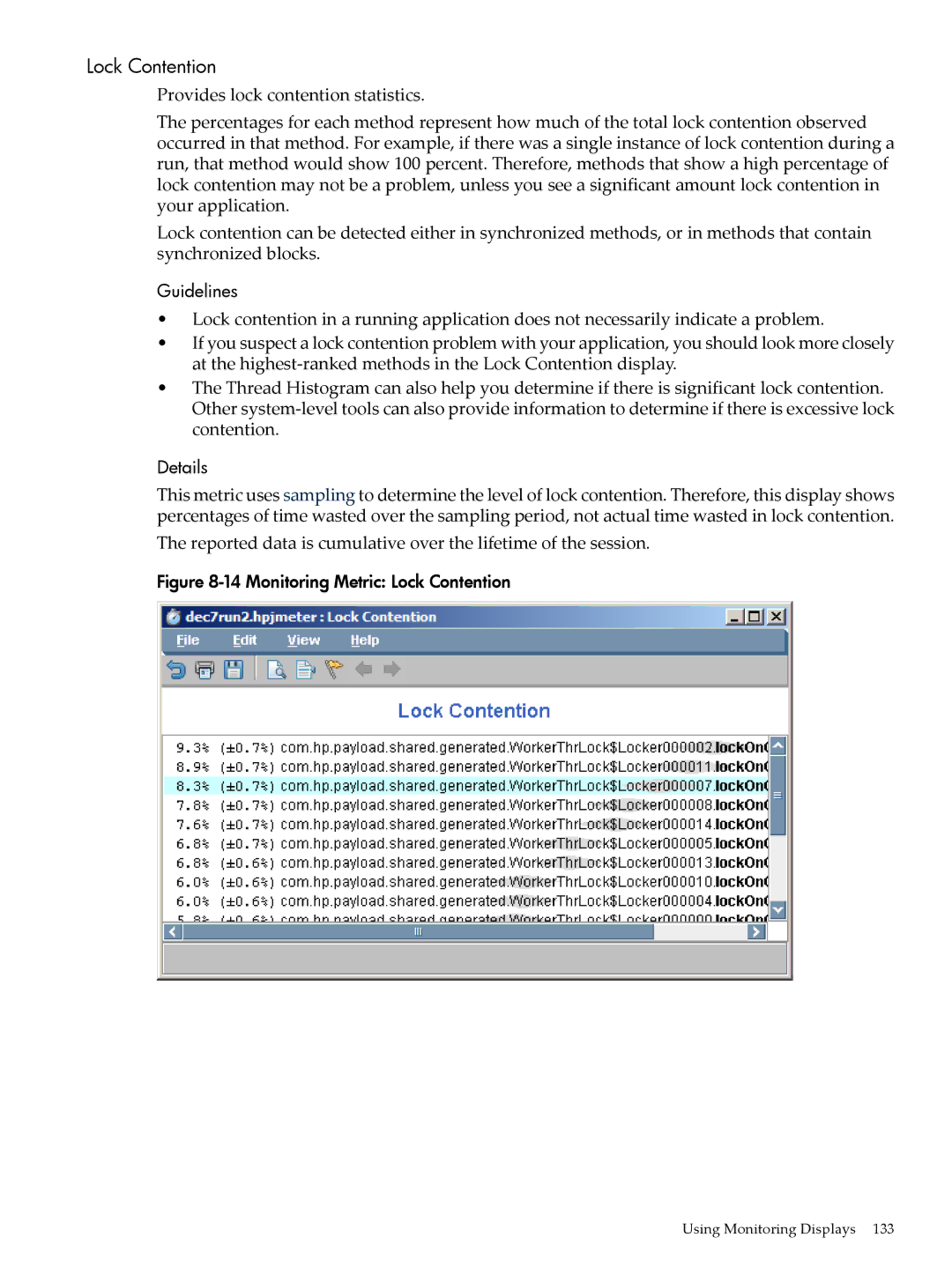 HP jmeter Software for -UX manual Monitoring Metric Lock Contention 