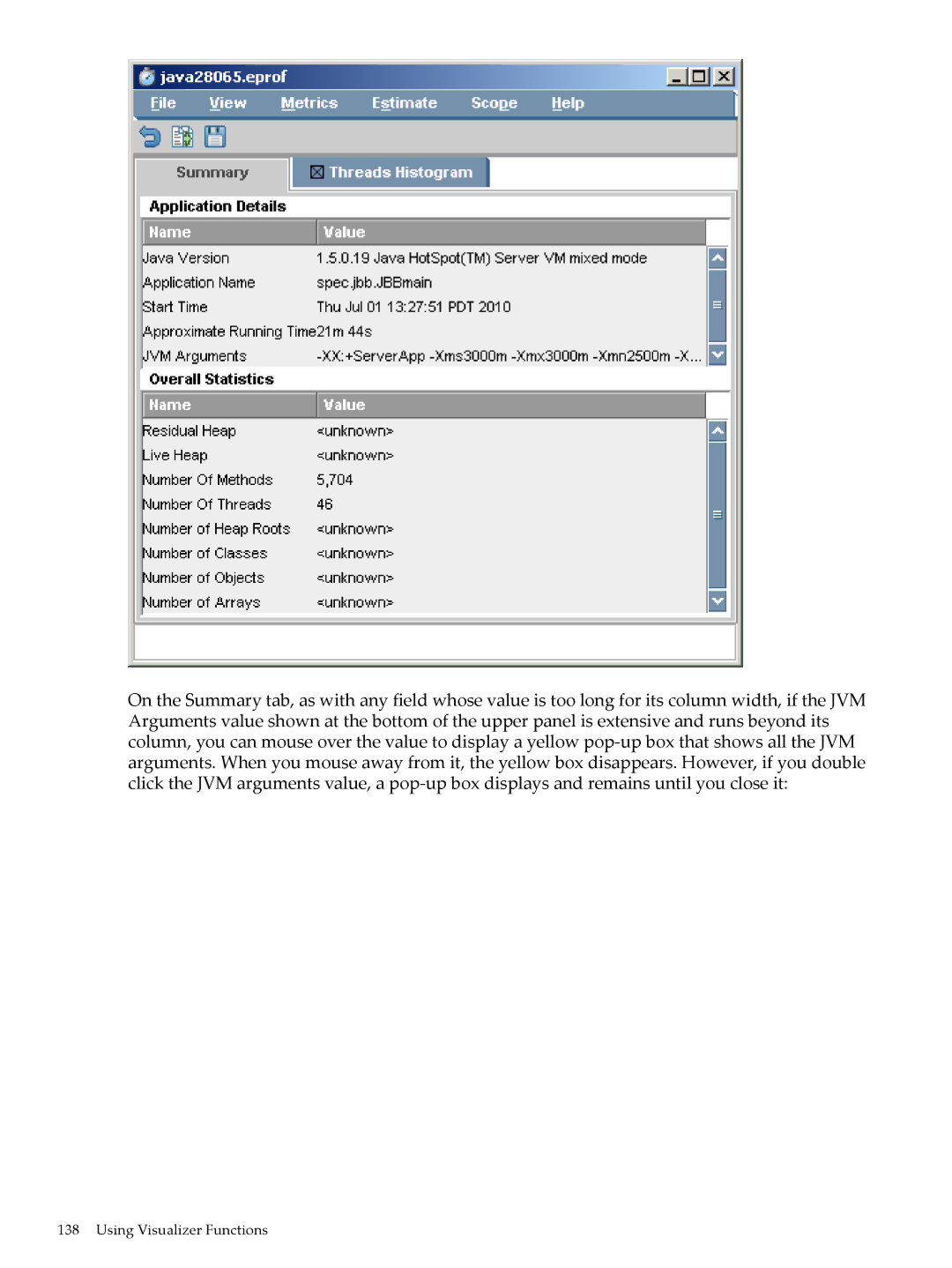 HP jmeter Software for -UX manual Using Visualizer Functions 