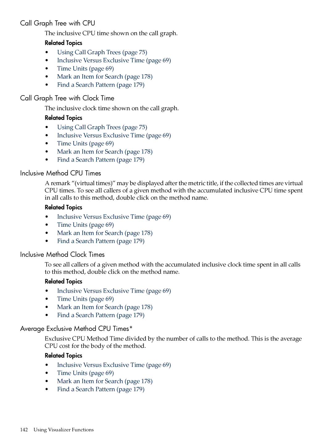 HP jmeter Software for -UX manual Call Graph Tree with CPU, Call Graph Tree with Clock Time, Inclusive Method CPU Times 