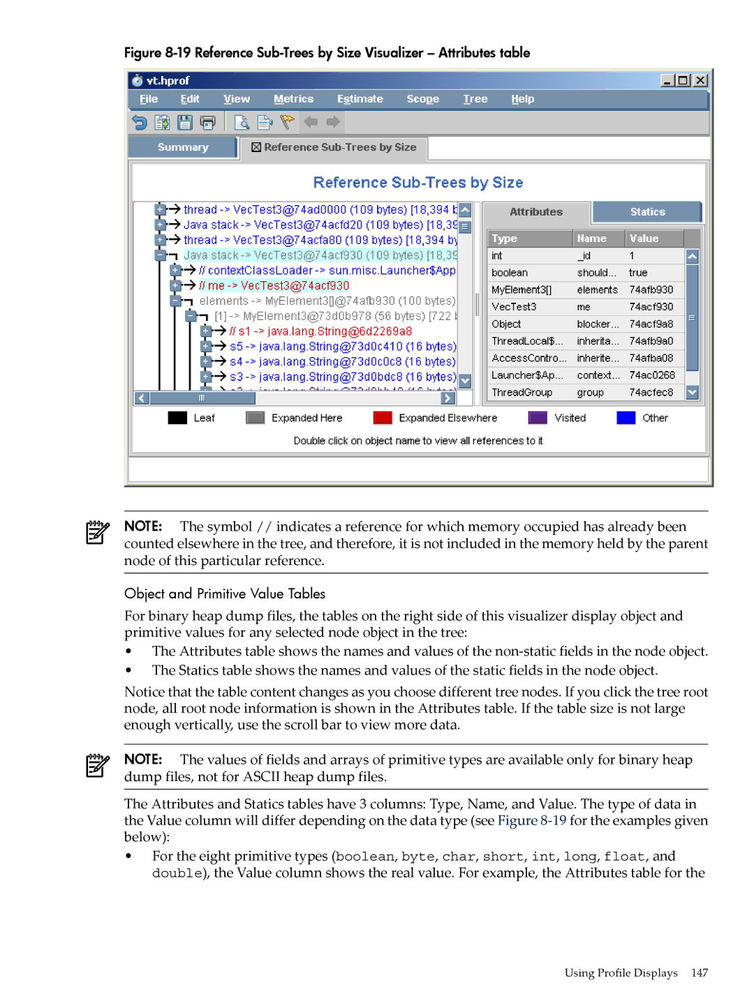 HP jmeter Software for -UX manual Using Profile Displays 