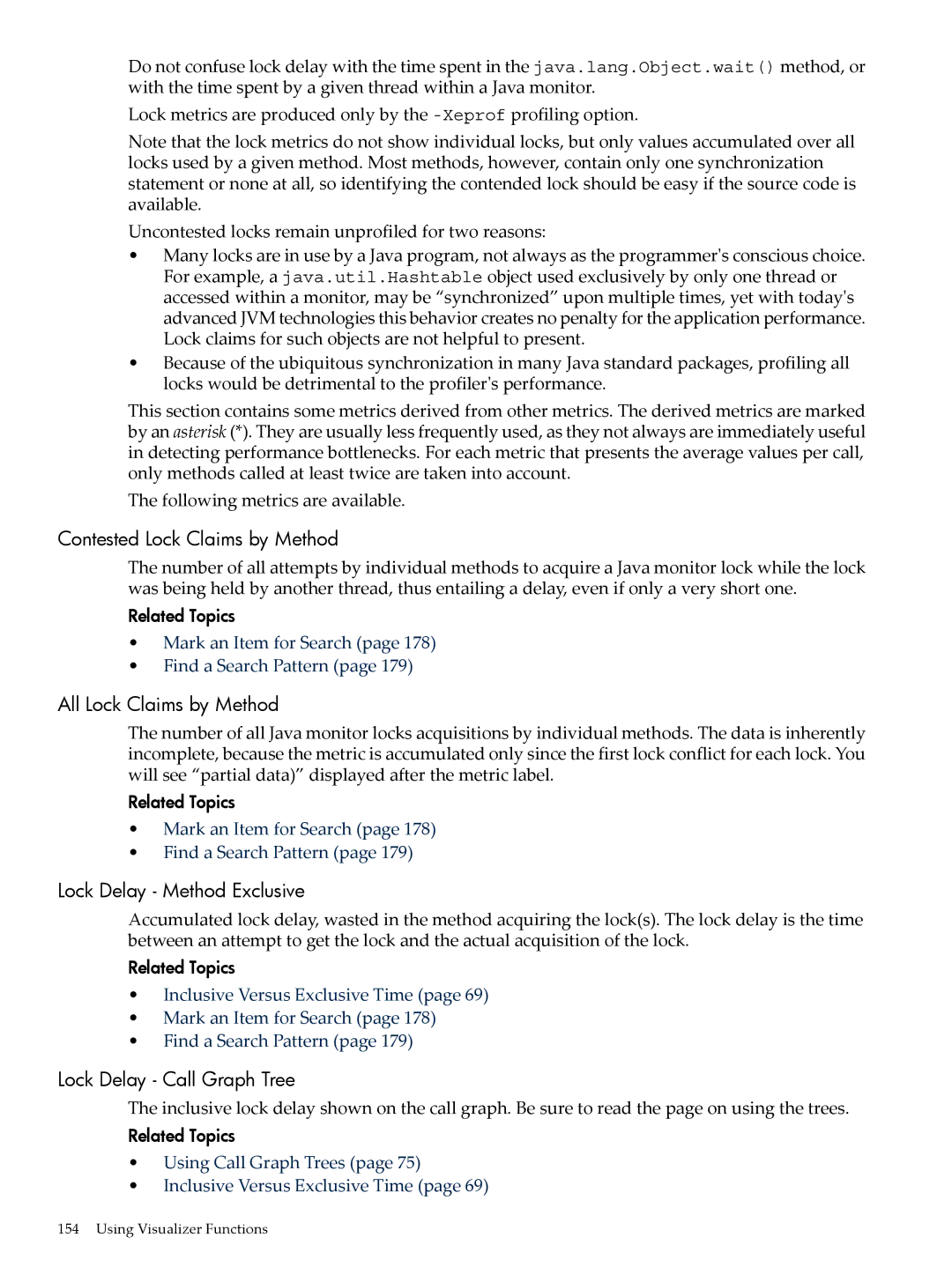 HP jmeter Software for -UX manual Contested Lock Claims by Method, All Lock Claims by Method, Lock Delay Method Exclusive 