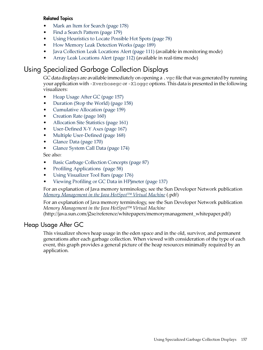 HP jmeter Software for -UX manual Using Specialized Garbage Collection Displays, Heap Usage After GC 