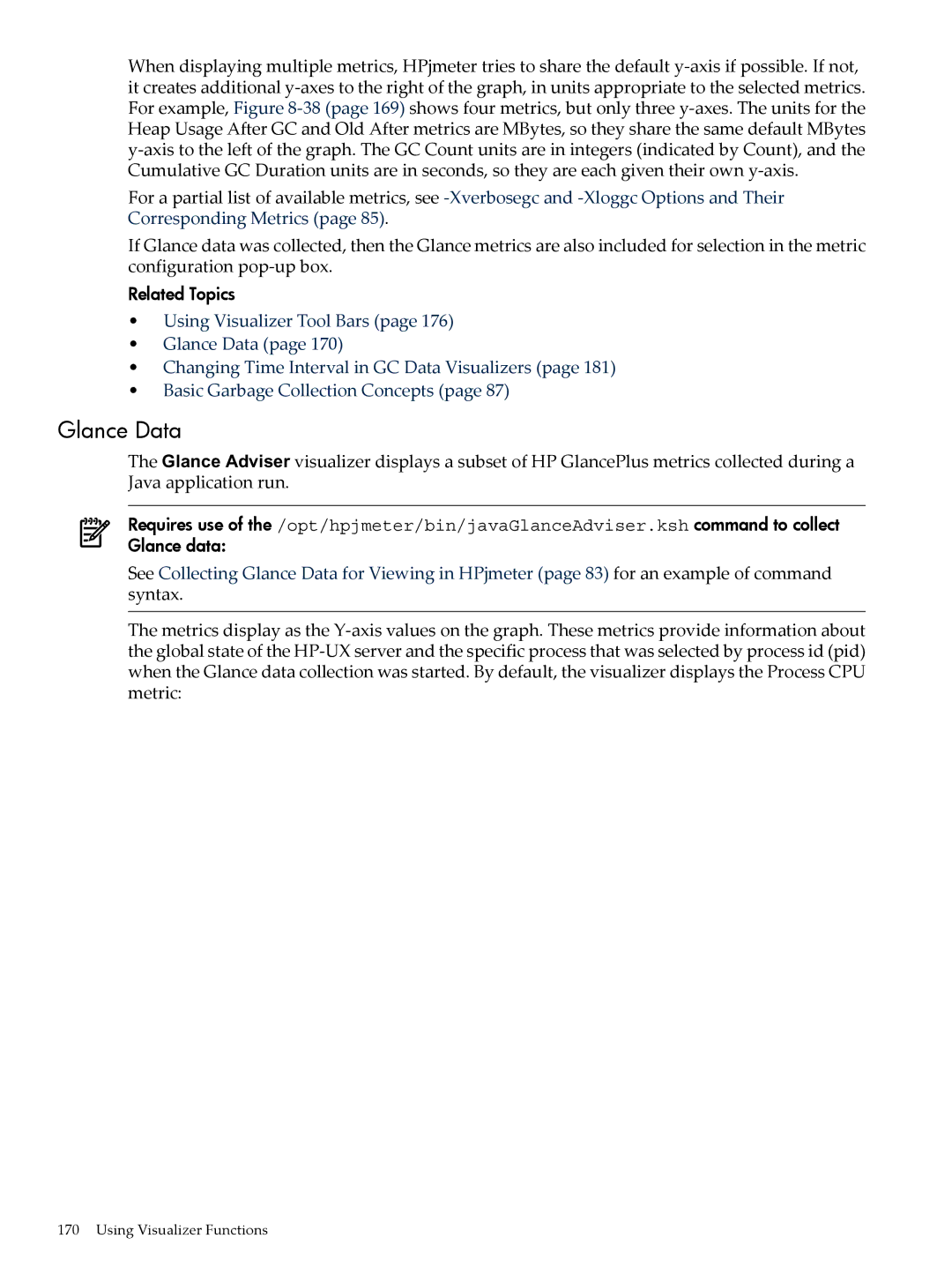 HP jmeter Software for -UX manual Glance Data 