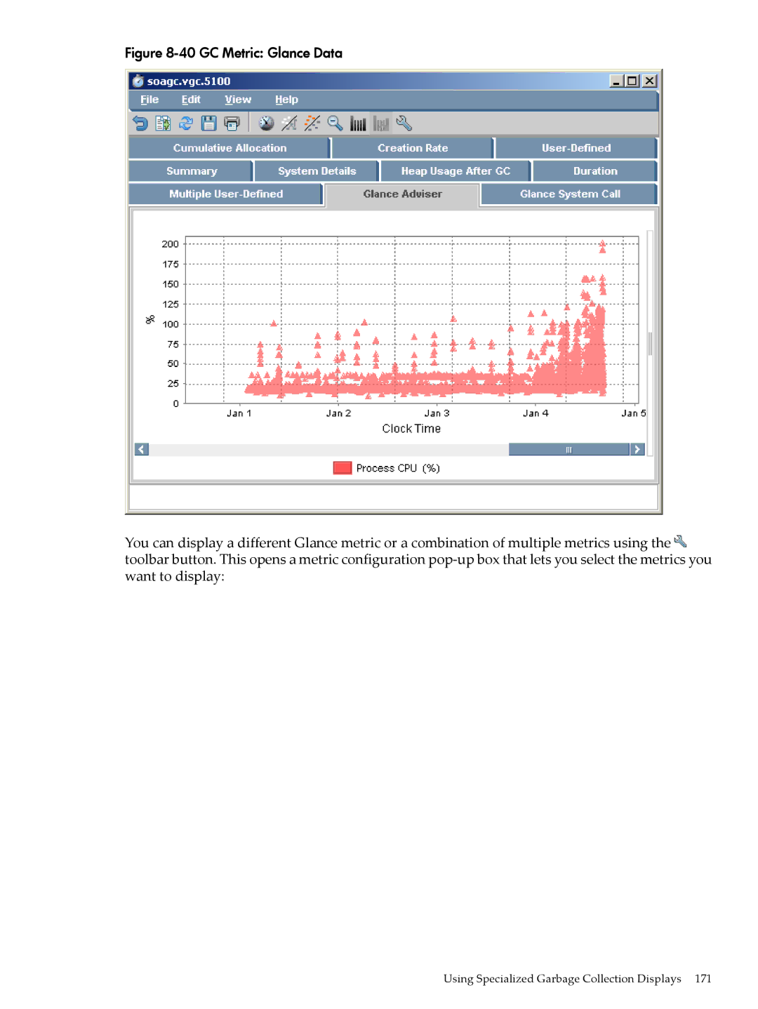 HP jmeter Software for -UX manual GC Metric Glance Data 