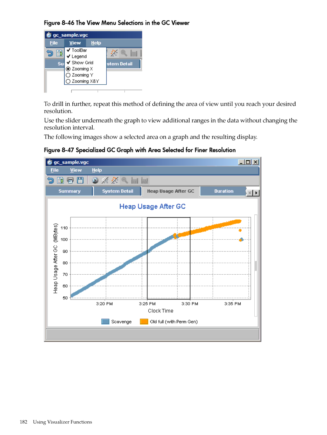 HP jmeter Software for -UX manual The View Menu Selections in the GC Viewer 