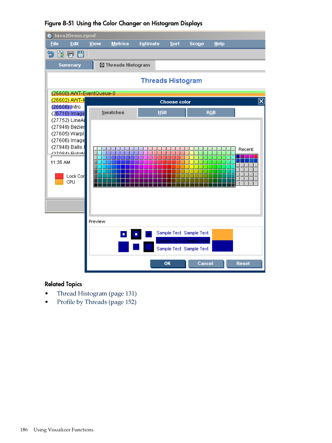 HP jmeter Software for -UX manual Thread Histogram Profile by Threads 