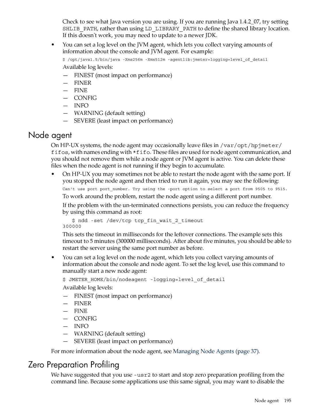 HP jmeter Software for -UX manual Node agent, Zero Preparation Profiling 