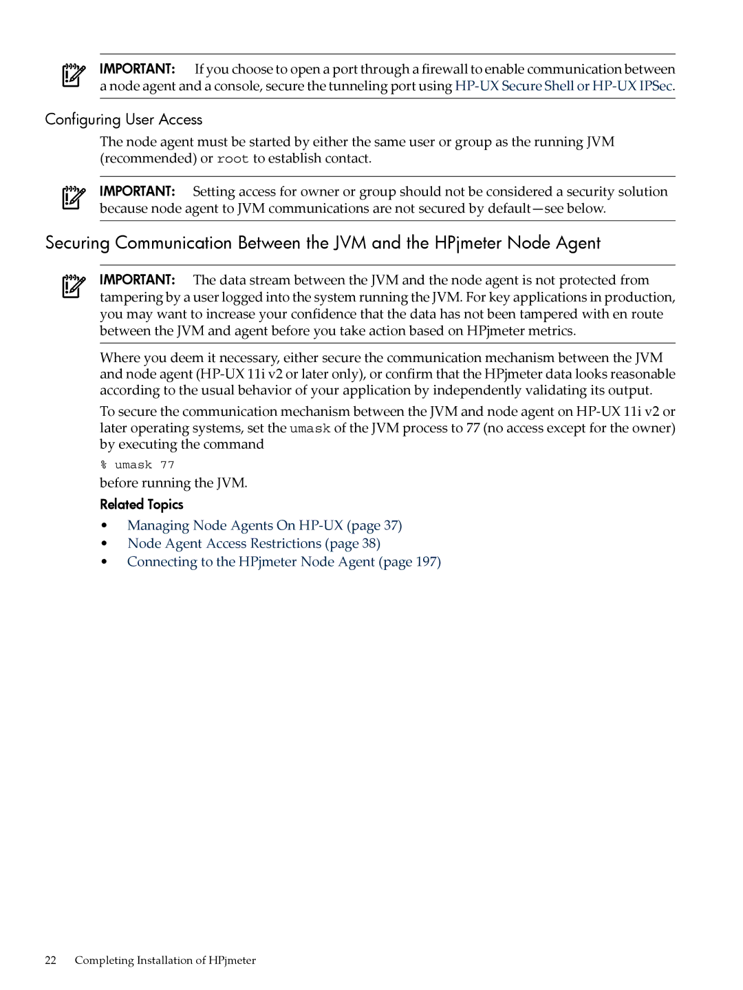 HP jmeter Software for -UX manual Configuring User Access 