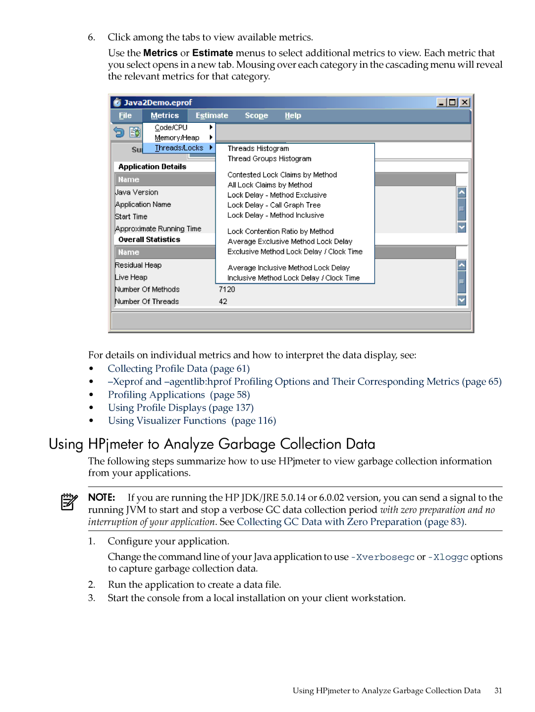 HP jmeter Software for -UX manual Using HPjmeter to Analyze Garbage Collection Data 