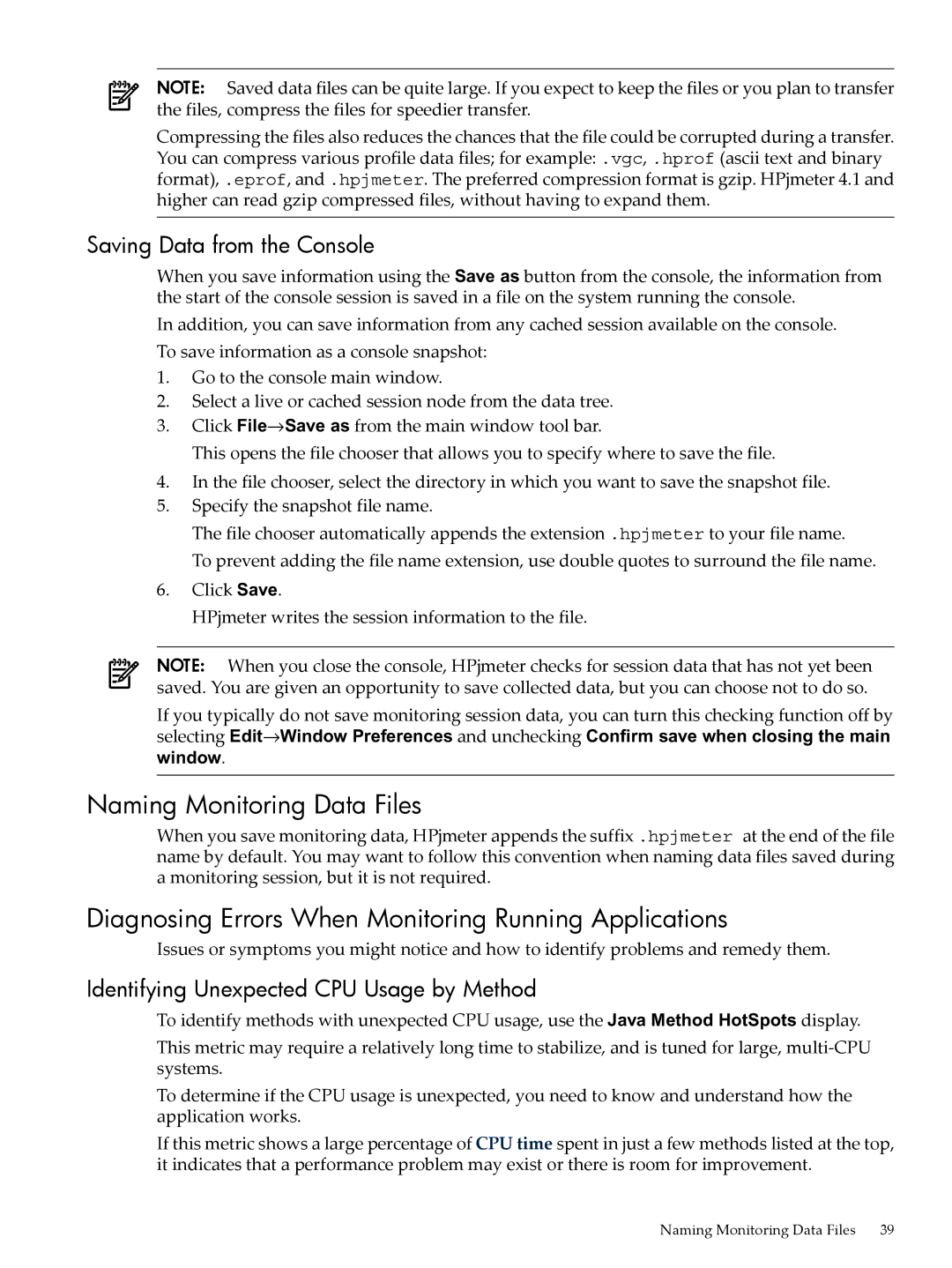 HP jmeter Software for -UX manual Naming Monitoring Data Files, Diagnosing Errors When Monitoring Running Applications 