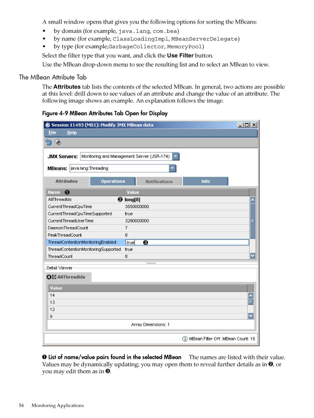 HP jmeter Software for -UX manual MBean Attribute Tab 