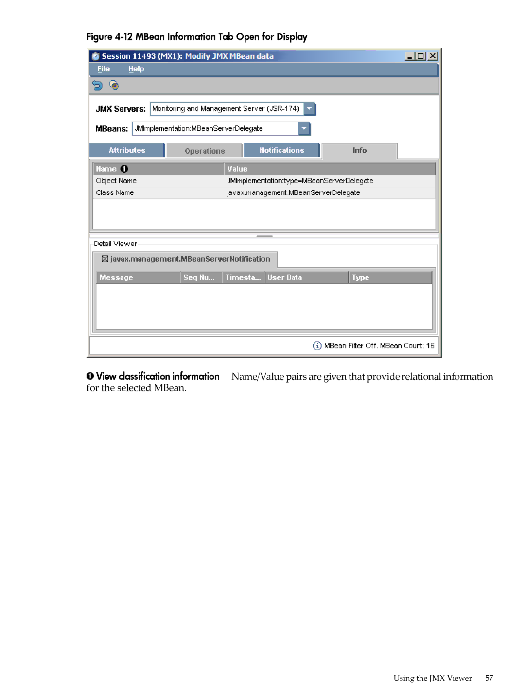 HP jmeter Software for -UX manual MBean Information Tab Open for Display 