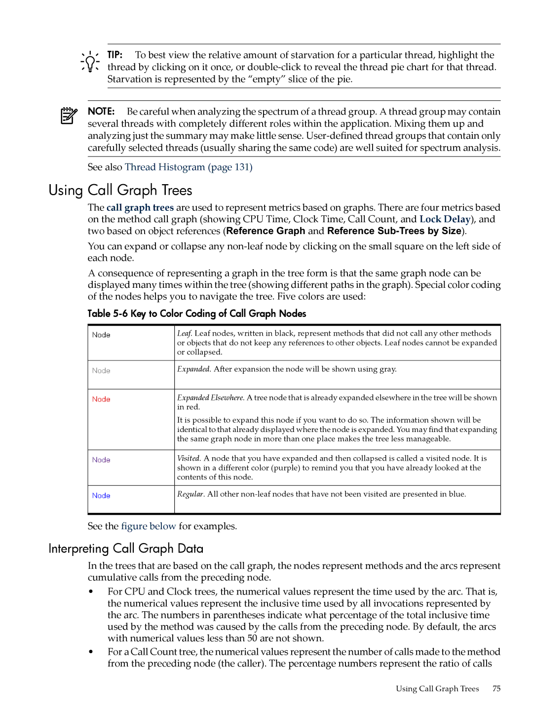 HP jmeter Software for -UX manual Using Call Graph Trees, Interpreting Call Graph Data 