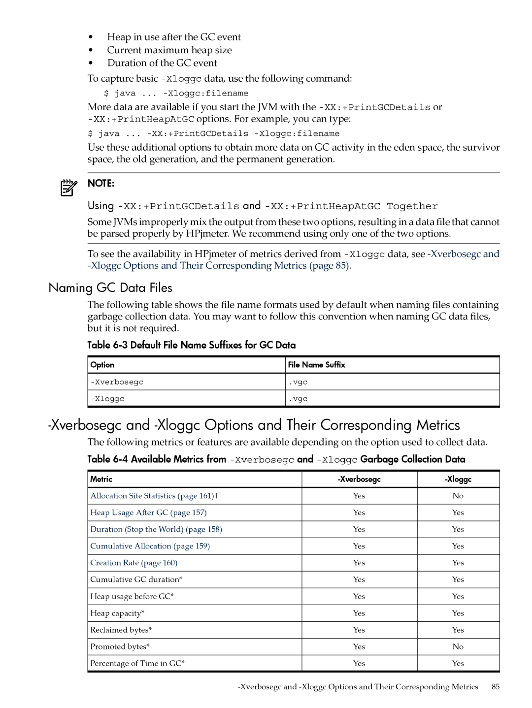 HP jmeter Software for -UX manual Naming GC Data Files, Using -XX+PrintGCDetails and -XX+PrintHeapAtGC Together 