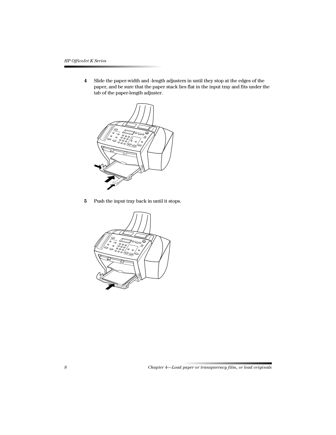 HP K manual Load paper or transparency film, or load originals 