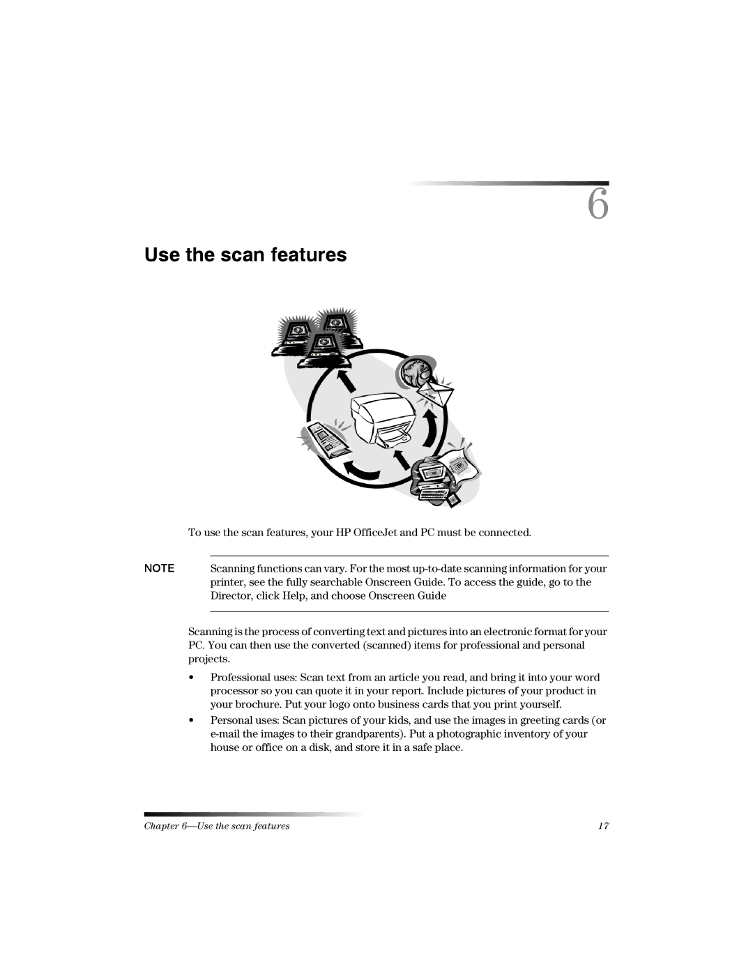 HP K manual Use the scan features 