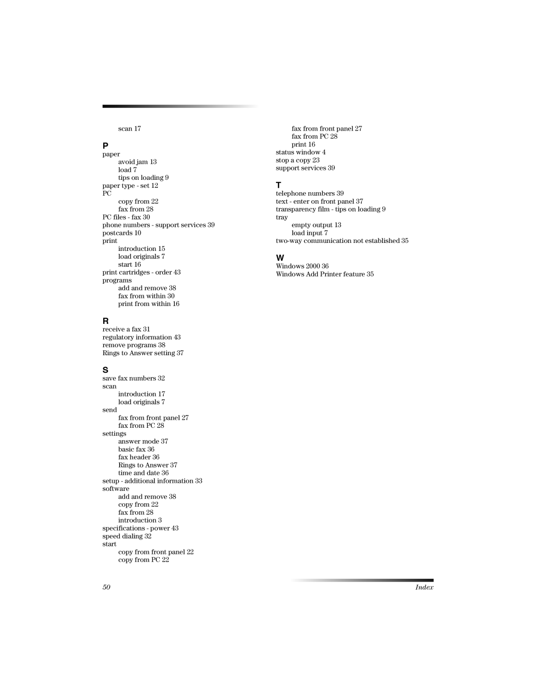 HP K manual Save fax numbers 32 scan 