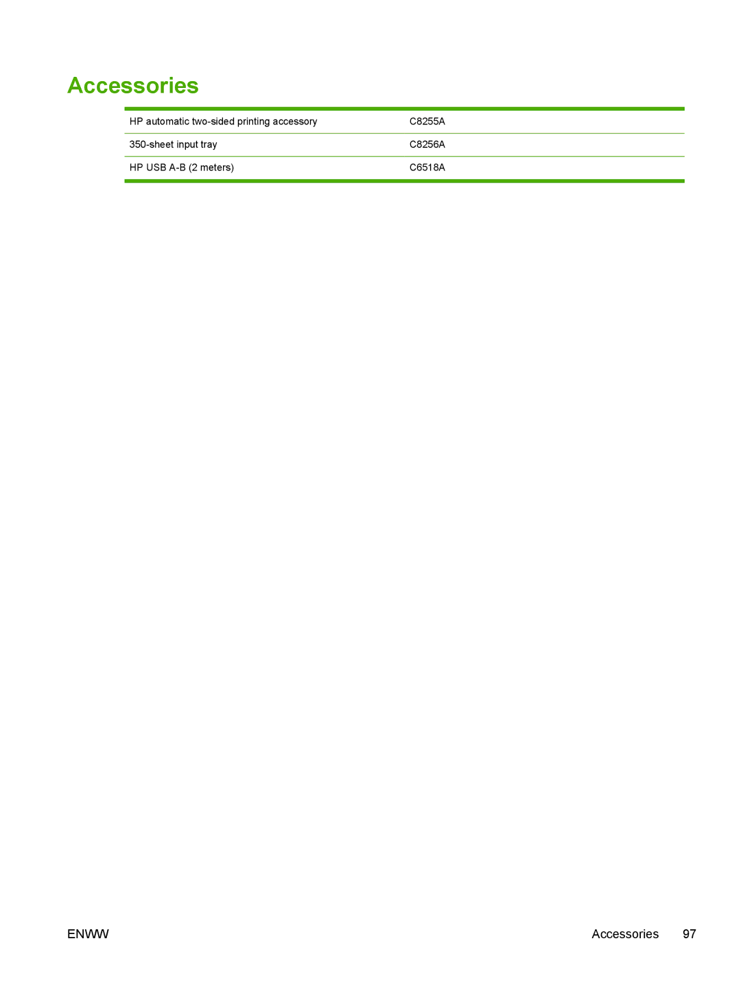 HP K550 manual Accessories 