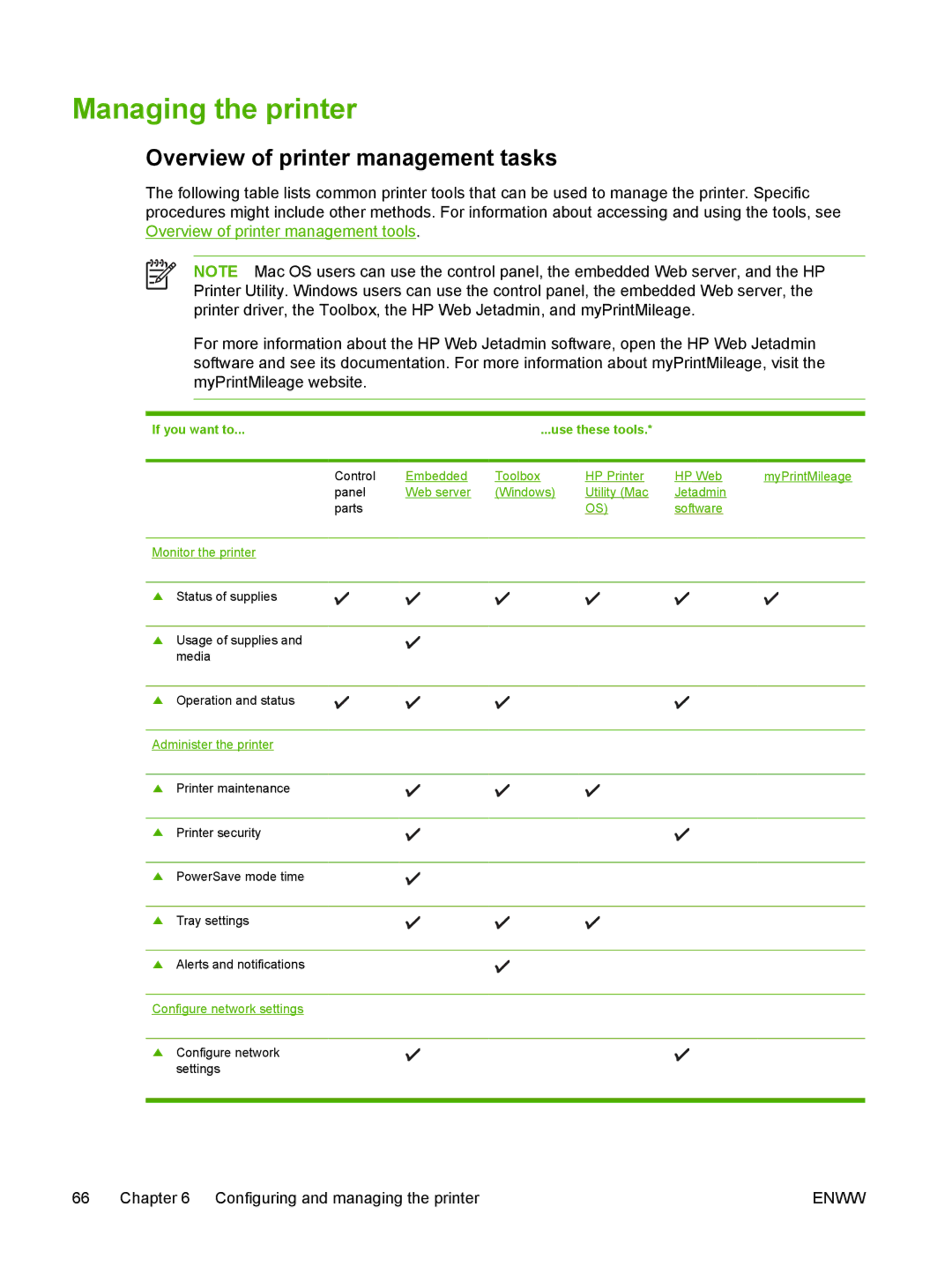 HP K550 manual Managing the printer, Overview of printer management tasks, If you want to Use these tools 