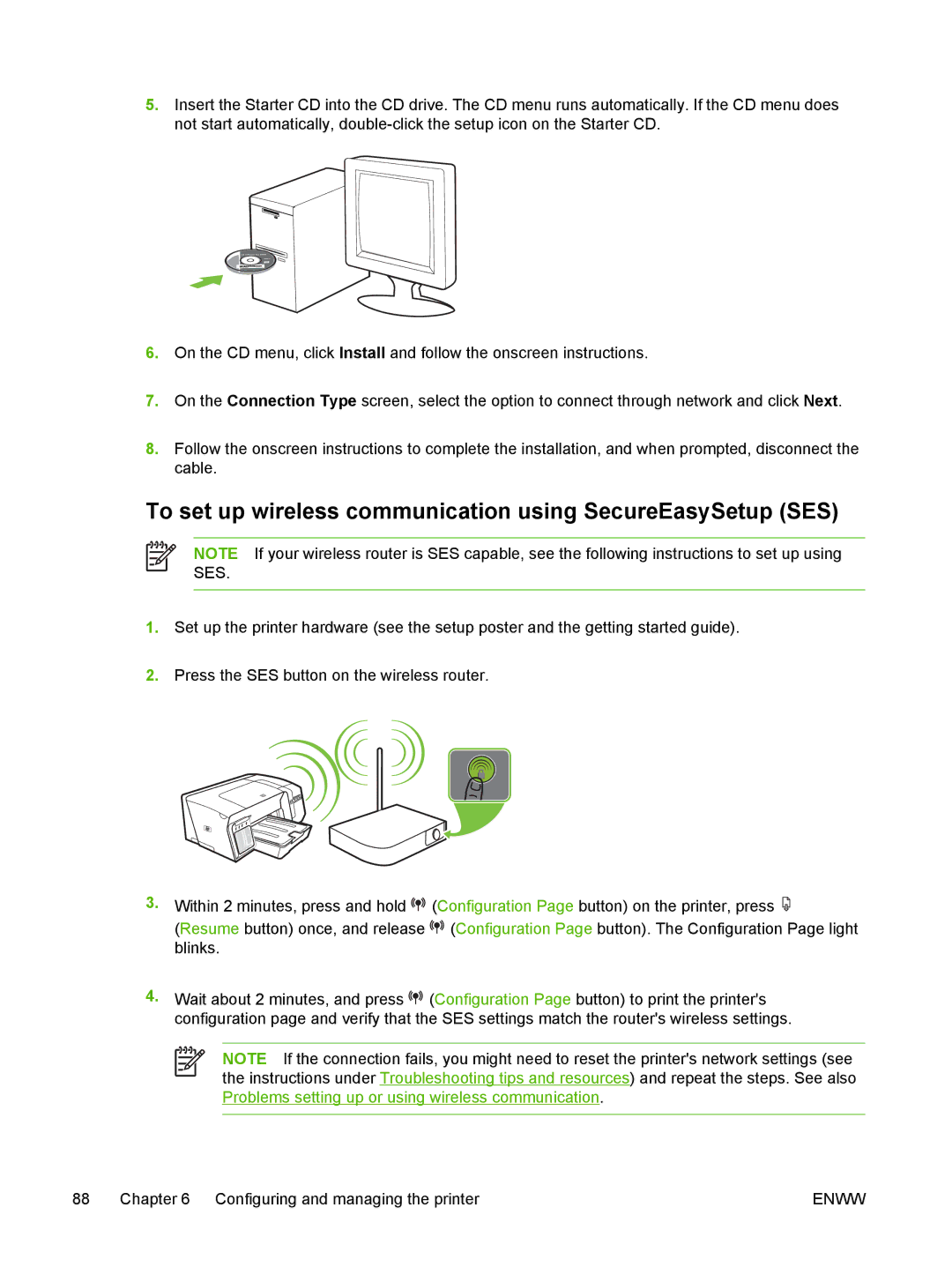 HP K550 manual To set up wireless communication using SecureEasySetup SES 