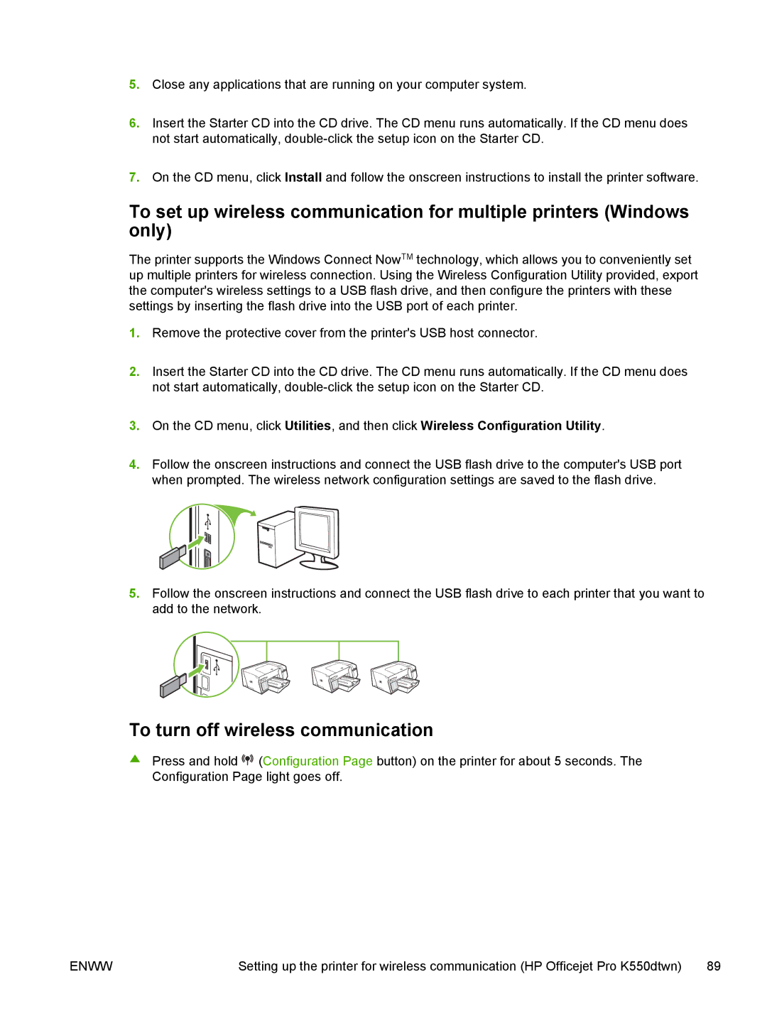 HP K550 manual To turn off wireless communication 