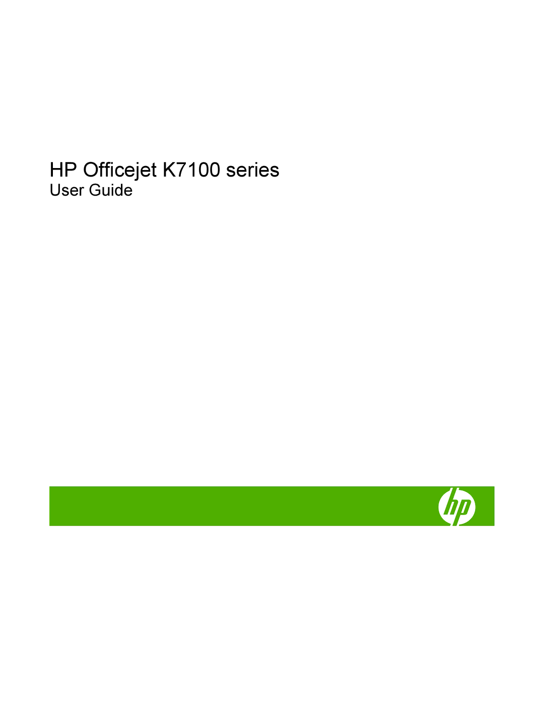 HP manual HP Officejet K7100 series 