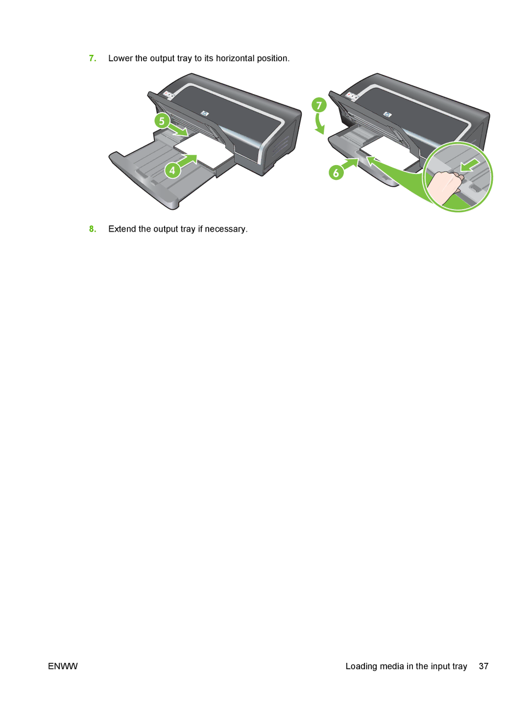 HP K7100 manual Loading media in the input tray 