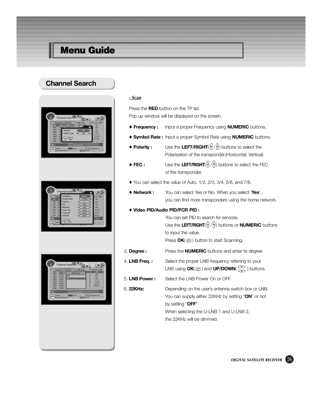 HP KSC-570 manual Polarity Use the LEFT/RIGHT, Network 