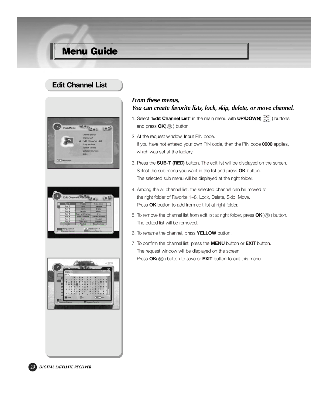 HP KSC-570 manual Edit Channel List 