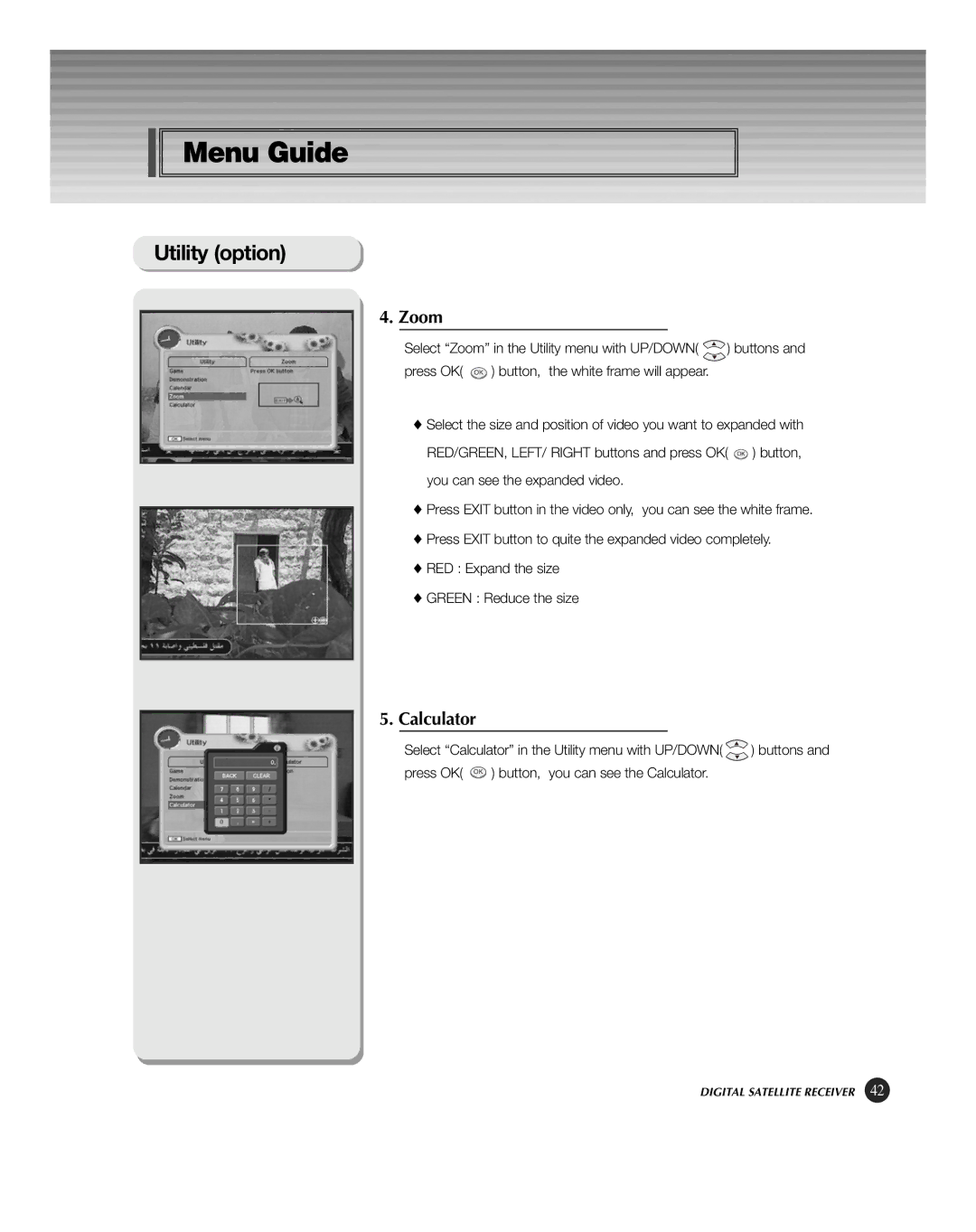 HP KSC-570 manual Zoom, Calculator 