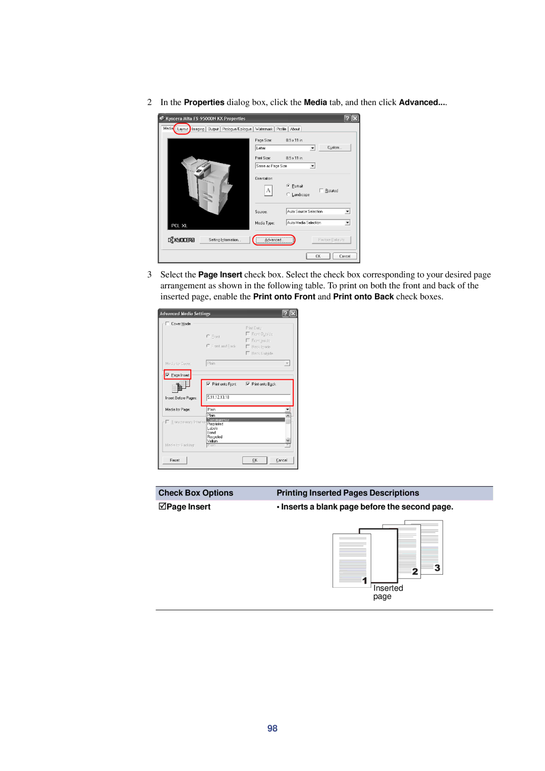 HP Kyocera Extended Driver manual Inserted 