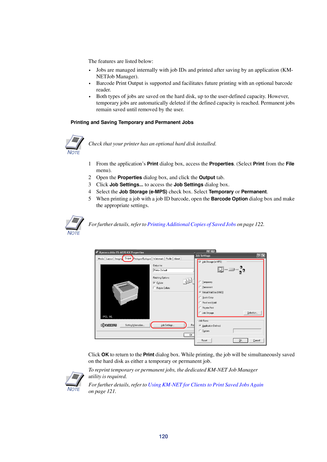 HP Kyocera Extended Driver manual Check that your printer has an optional hard disk installed, Utility is required, 120 